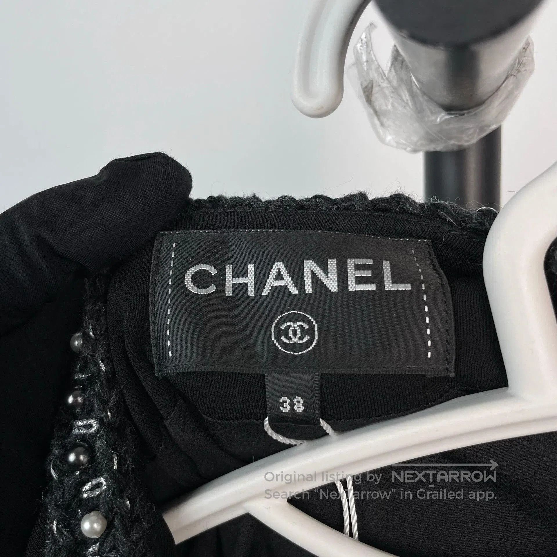 Chanel Chanel Black Silver Trim Silk Shirt Coat. Size S / US 4 / IT 40 - 6 Thumbnail
