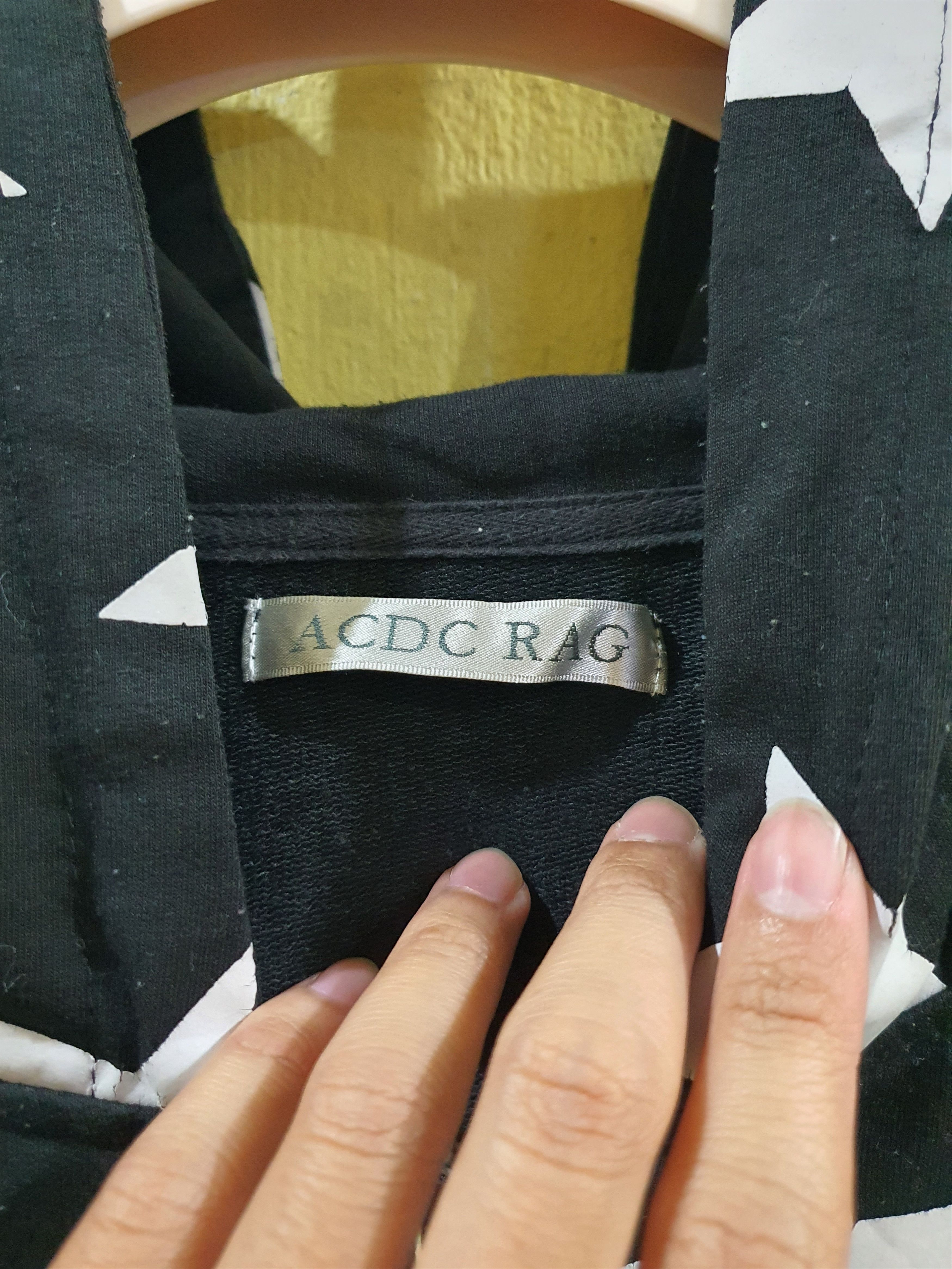 Vintage Acdc Rag STA Pattern Full Zip in black with white stars Size XL / US 12-14 / IT 48-50 - 4 Thumbnail