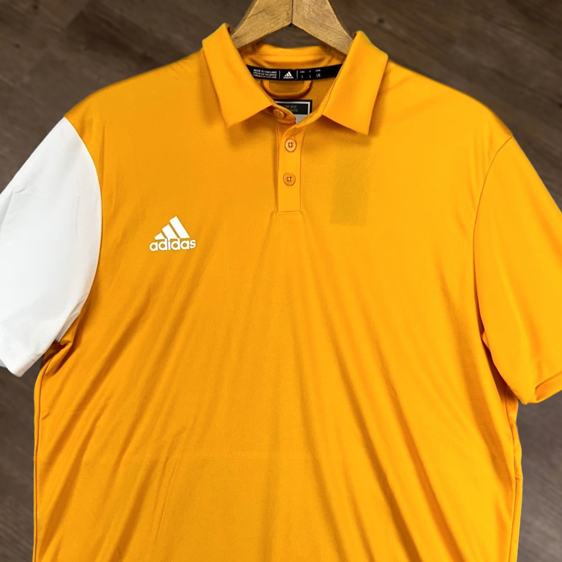 Adidas adidas Aeroready Mens Golf Polo Shirt L Colorblock Yellow White Rugby NEW Shirt Size US L / EU 52-54 / 3 - 1 Thumbnail