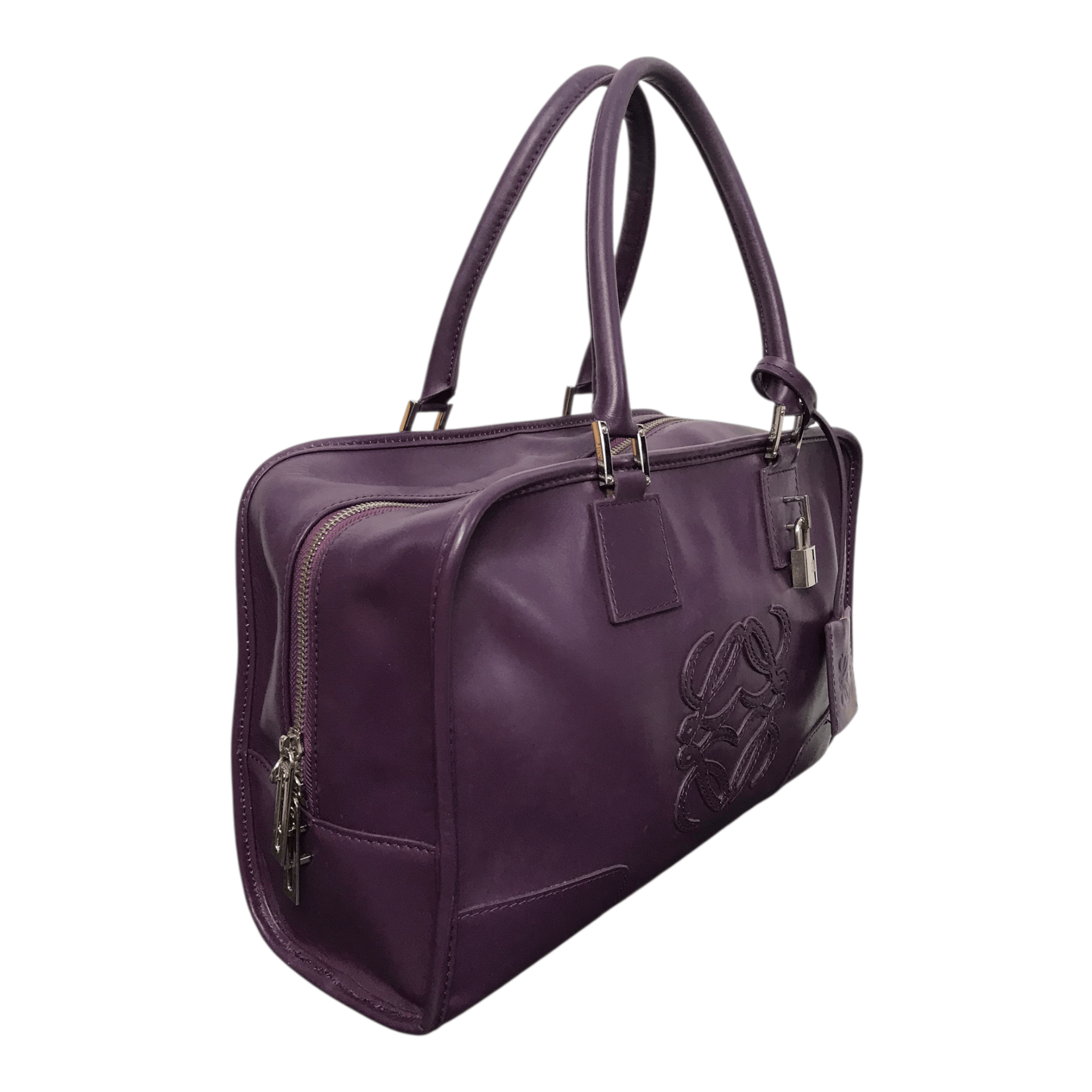 Loewe Loewe Purple Leather HandBag Size ONE SIZE - 2 Thumbnail