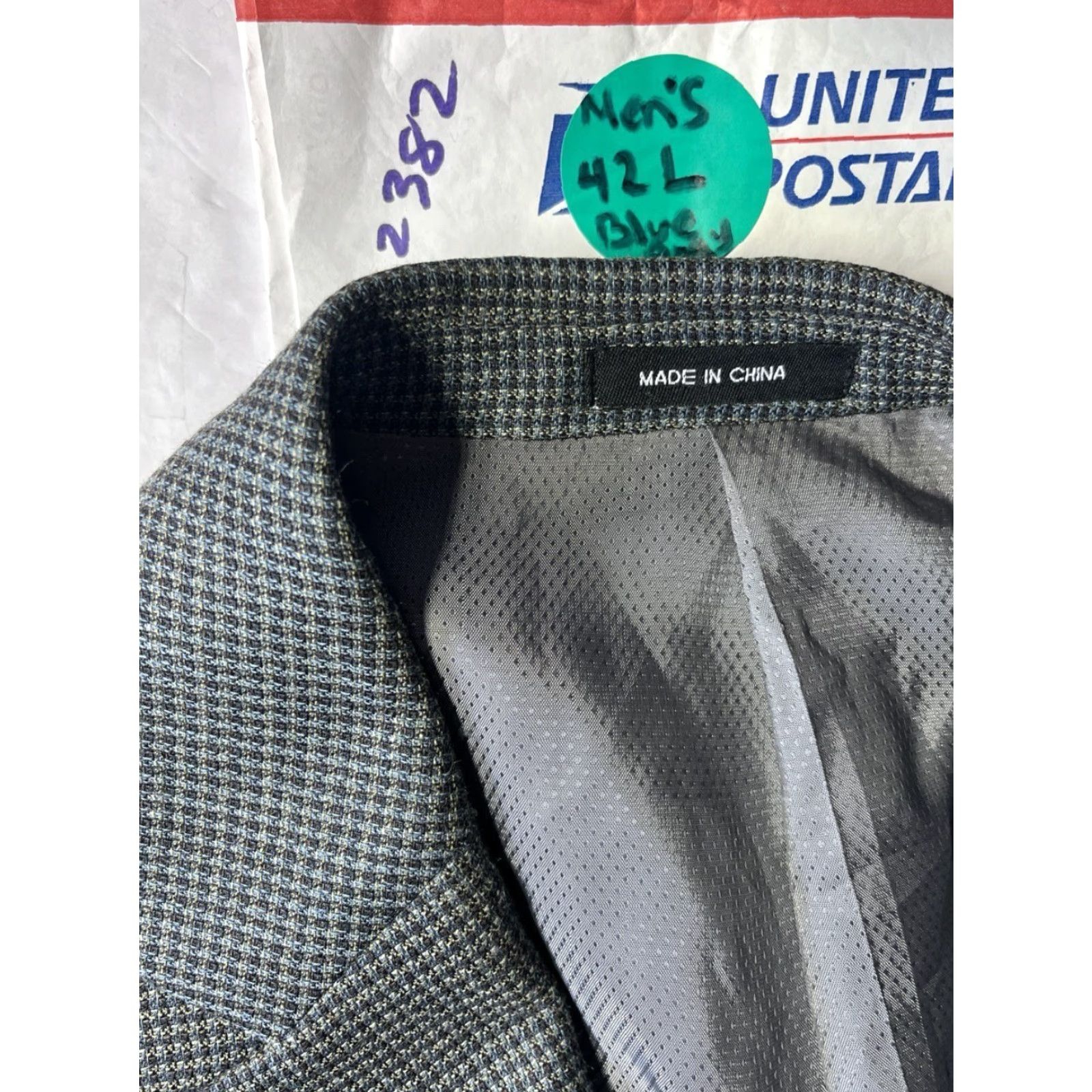 Michael Kors Michael Kors Blazer Men 42L Blue Gray Plaid Silk Wool Two Button Wool Blazer Mens30? Size 42R - 6 Thumbnail