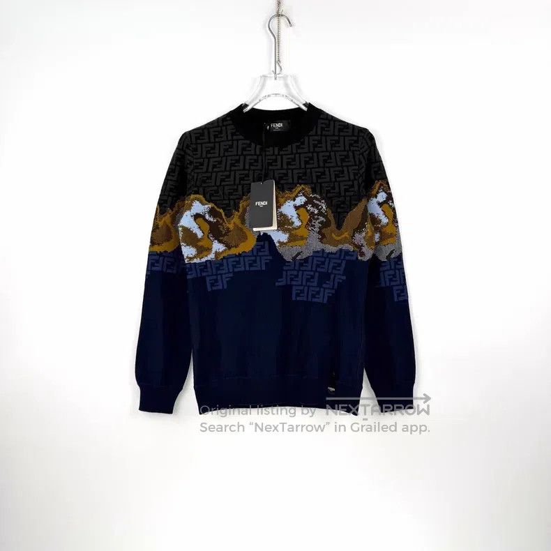 Fendi Fendi Deep Blue Label Wool Sweater Size US S / EU 44-46 / 1 - 3 Thumbnail