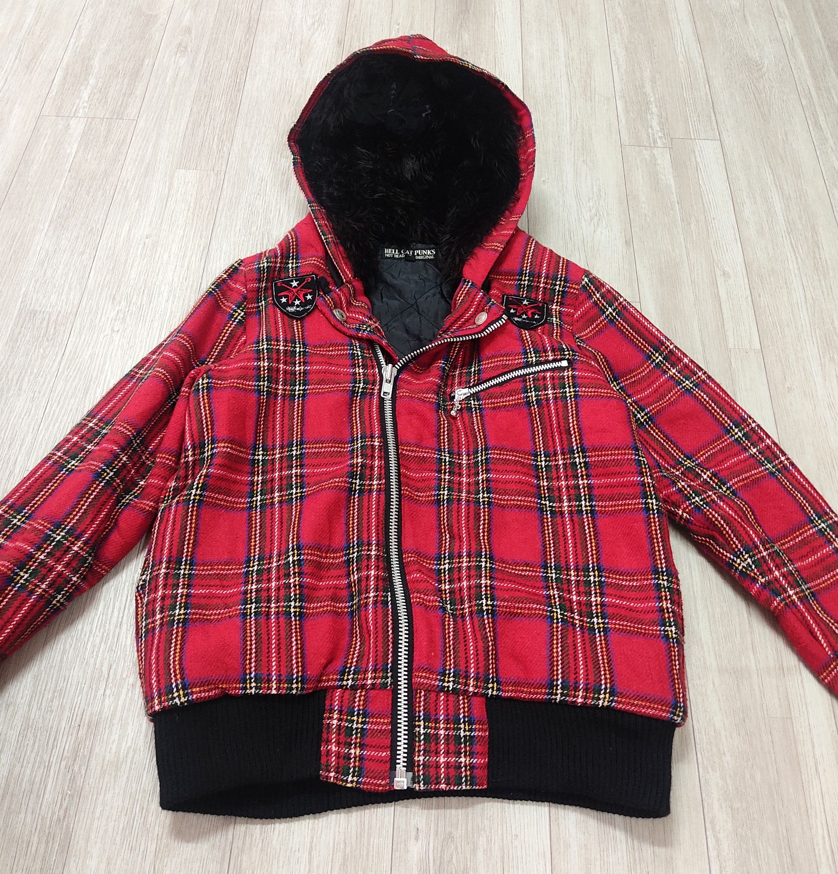 Beauty Beast HELL'S CAT PUNK Sex Pistols Inspired Tartan Hooded Jacket Size XS / US 0-2 / IT 36-38 - 4 Thumbnail