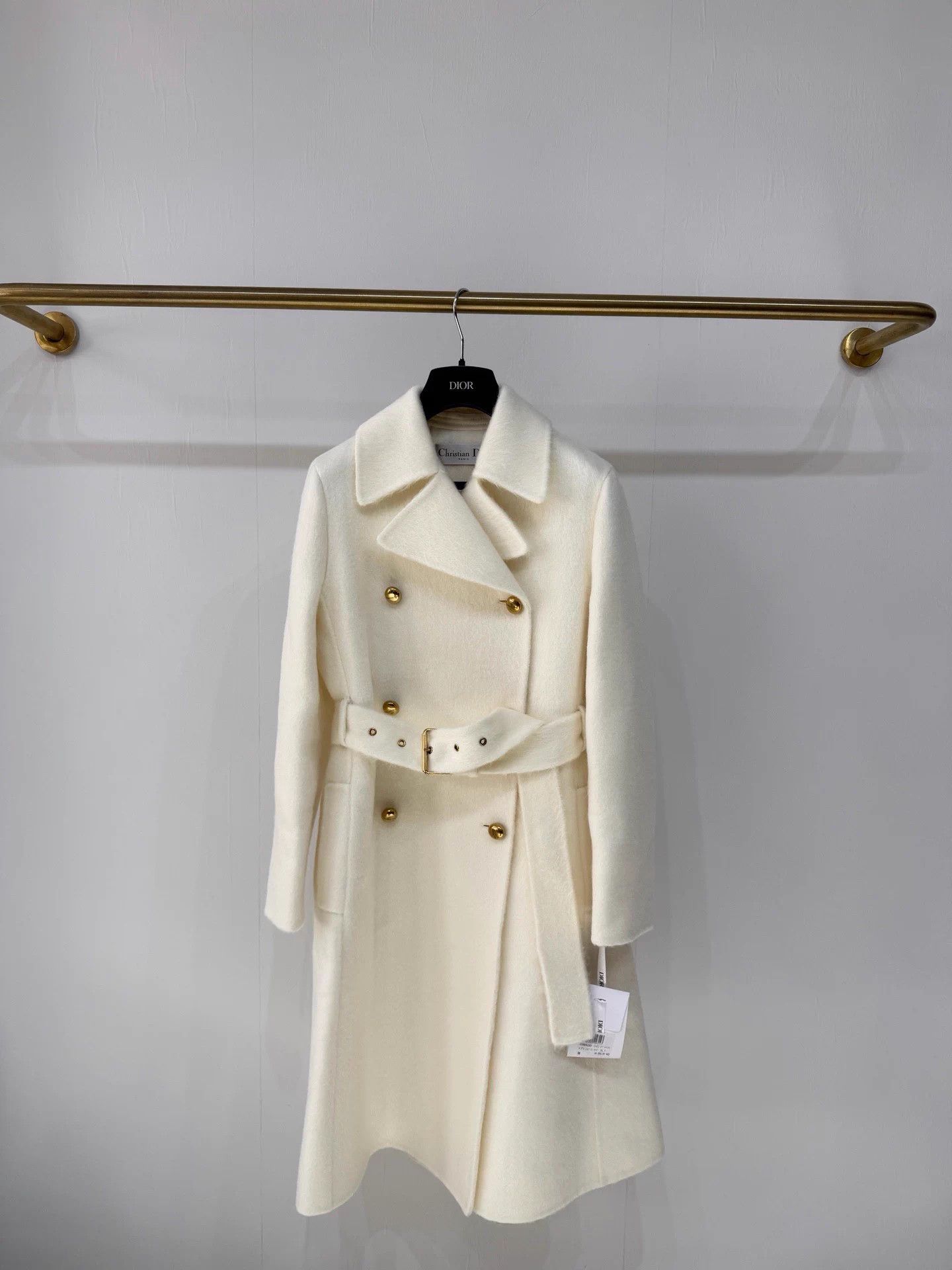 Dior Dior FW24 Snow White Mohair Wool Coat FR36 NWT Size XS / US 0-2 / IT 36-38 - 1 Thumbnail