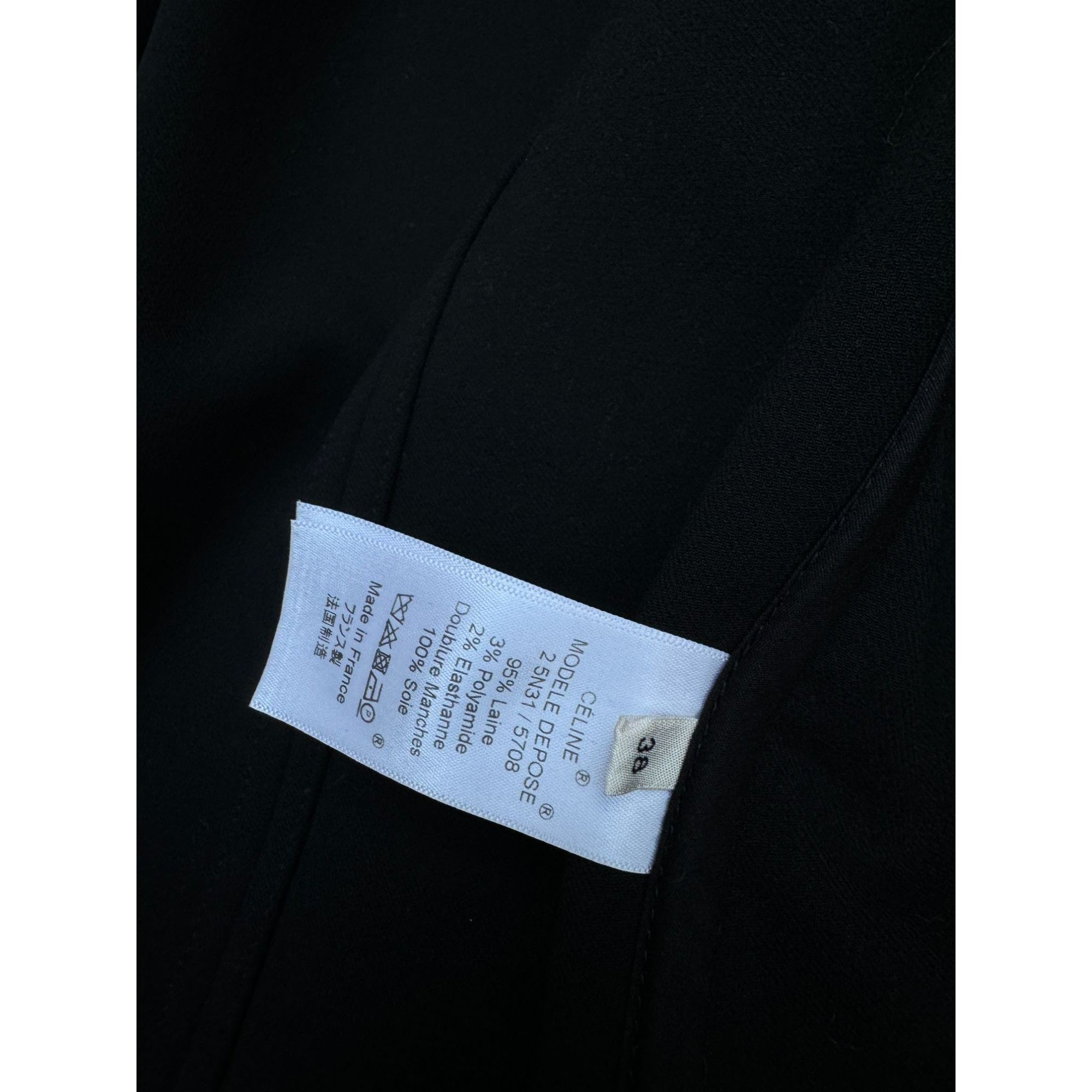 Celine SS 2016 Black Wool Blazer Jacket Size S / US 4 / IT 40 - 7 Thumbnail