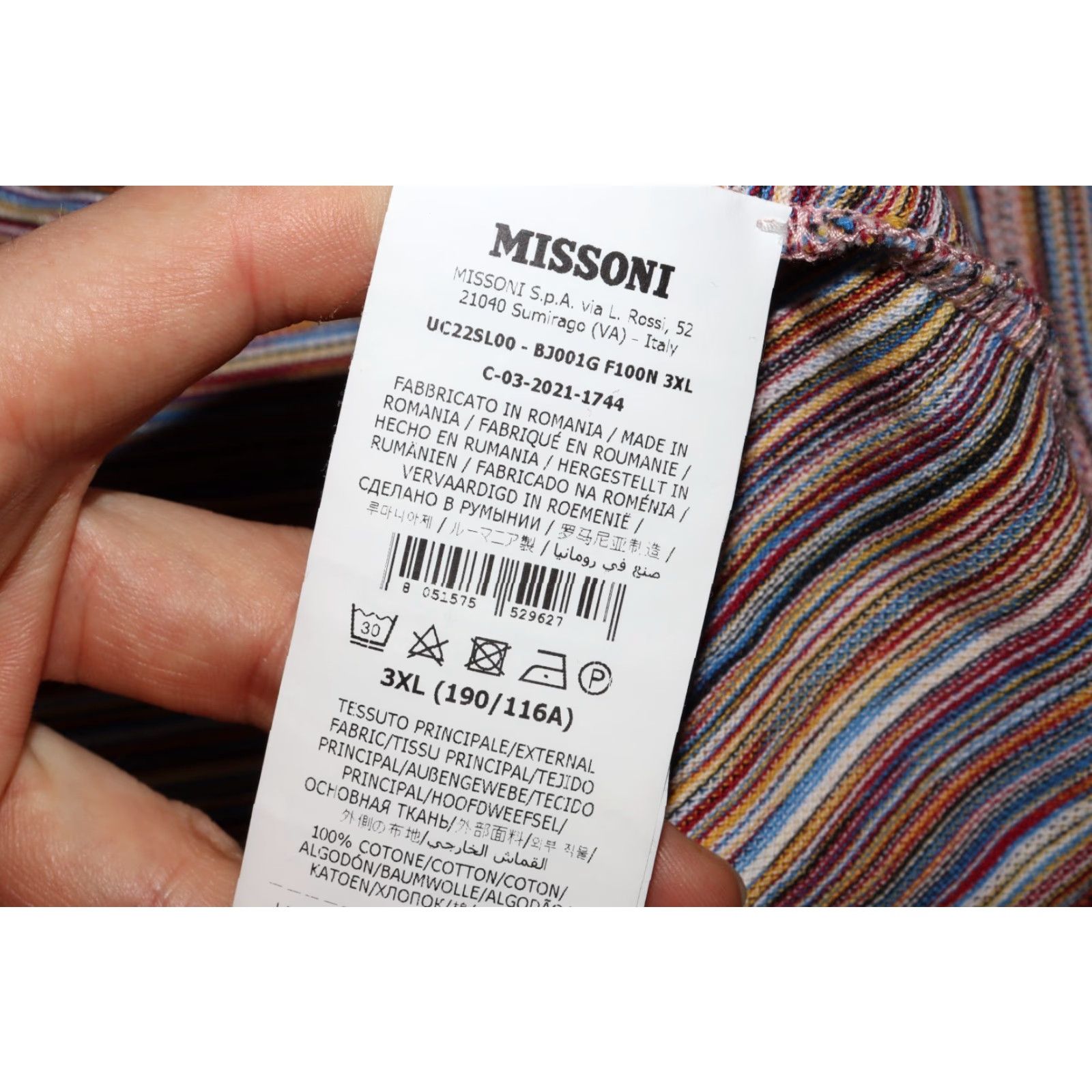 Missoni Missoni Polo Shirt Mens 3XL Short Sleeve Multicolor UC22SL00 Size US XXL / EU 58 / 5 - 4 Thumbnail
