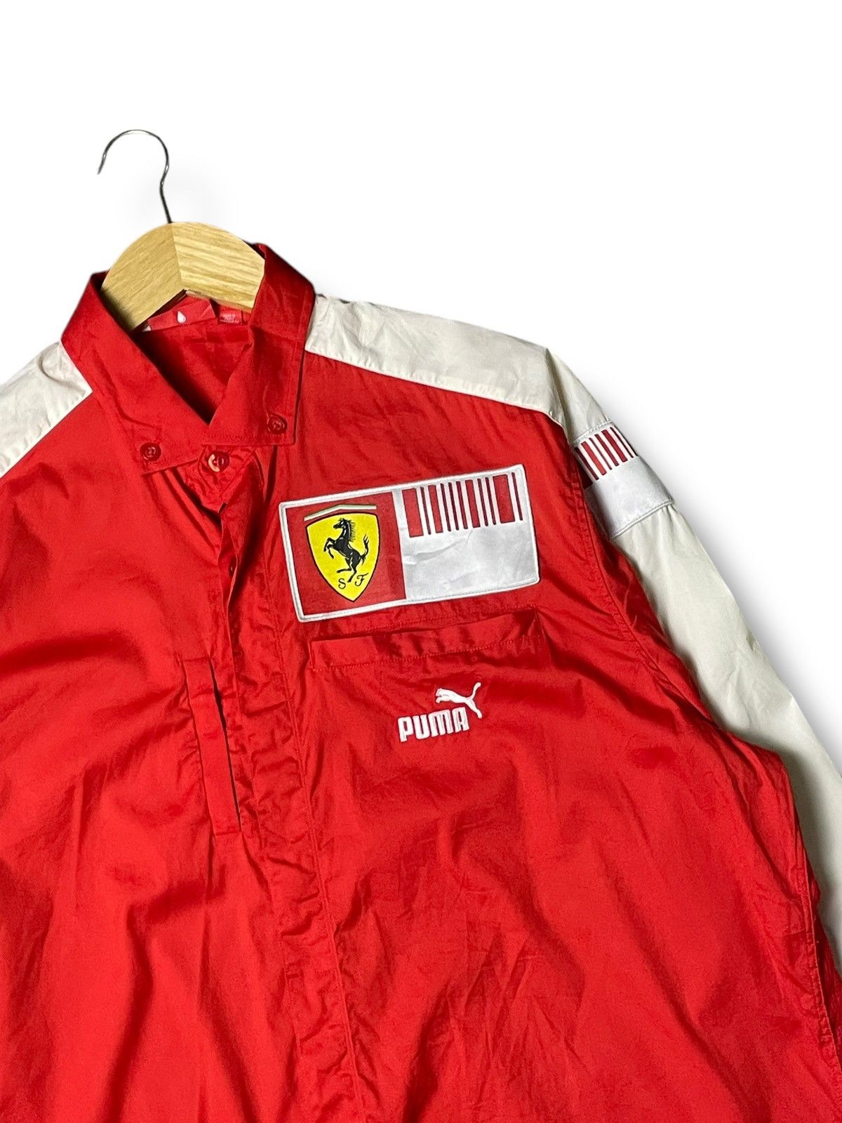 Ferrari × Puma × Vintage FERRARI F1 x PUMA BARCODE LONG SLEEVE SHIRT (85) Size US L / EU 52-54 / 3 - 2 Thumbnail