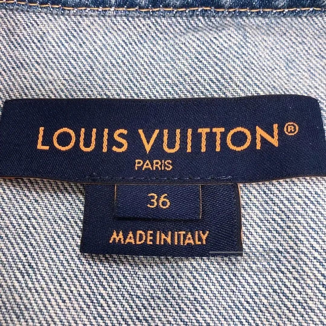 Louis Vuitton LV 25 Leather Buckle Zip Denim Jacket. Size XS / US 0-2 / IT 36-38 - 6 Thumbnail