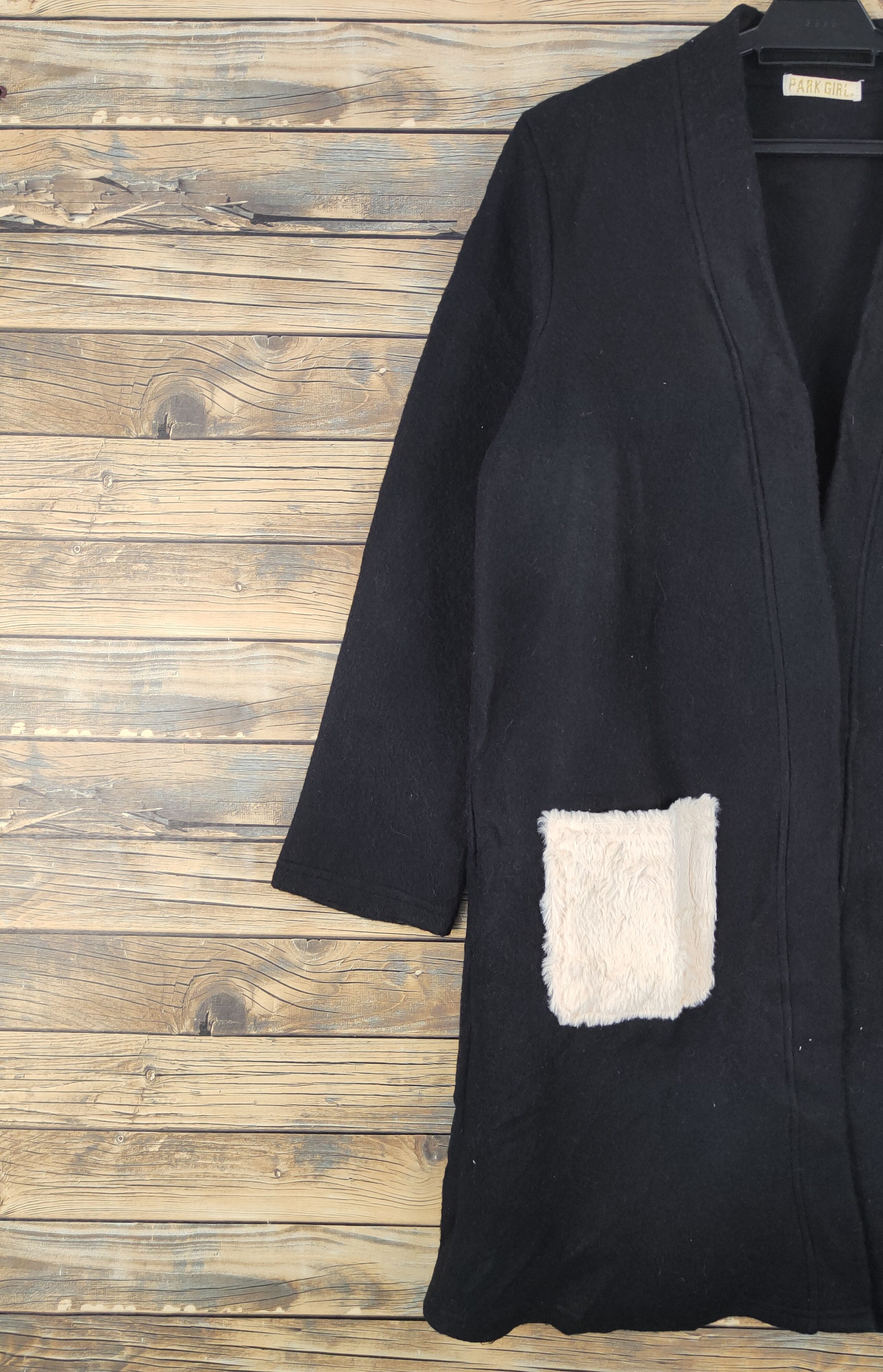 Japanese Brand × Vintage Avant garde fashion by Park Girl Black Long Cardigan Size M / US 6-8 / IT 42-44 - 3 Thumbnail