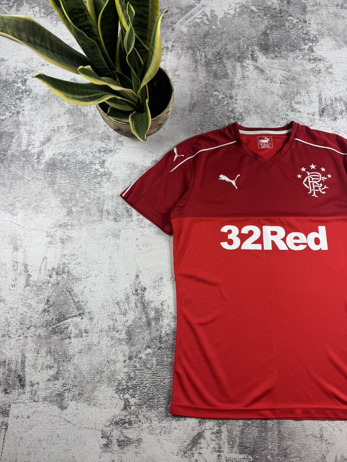 Puma Rangers Glasgow 2016/2017 Red Home Puma Soccer Football T Shirt Jersey Kit Size US L / EU 52-54 / 3 - 2 Thumbnail