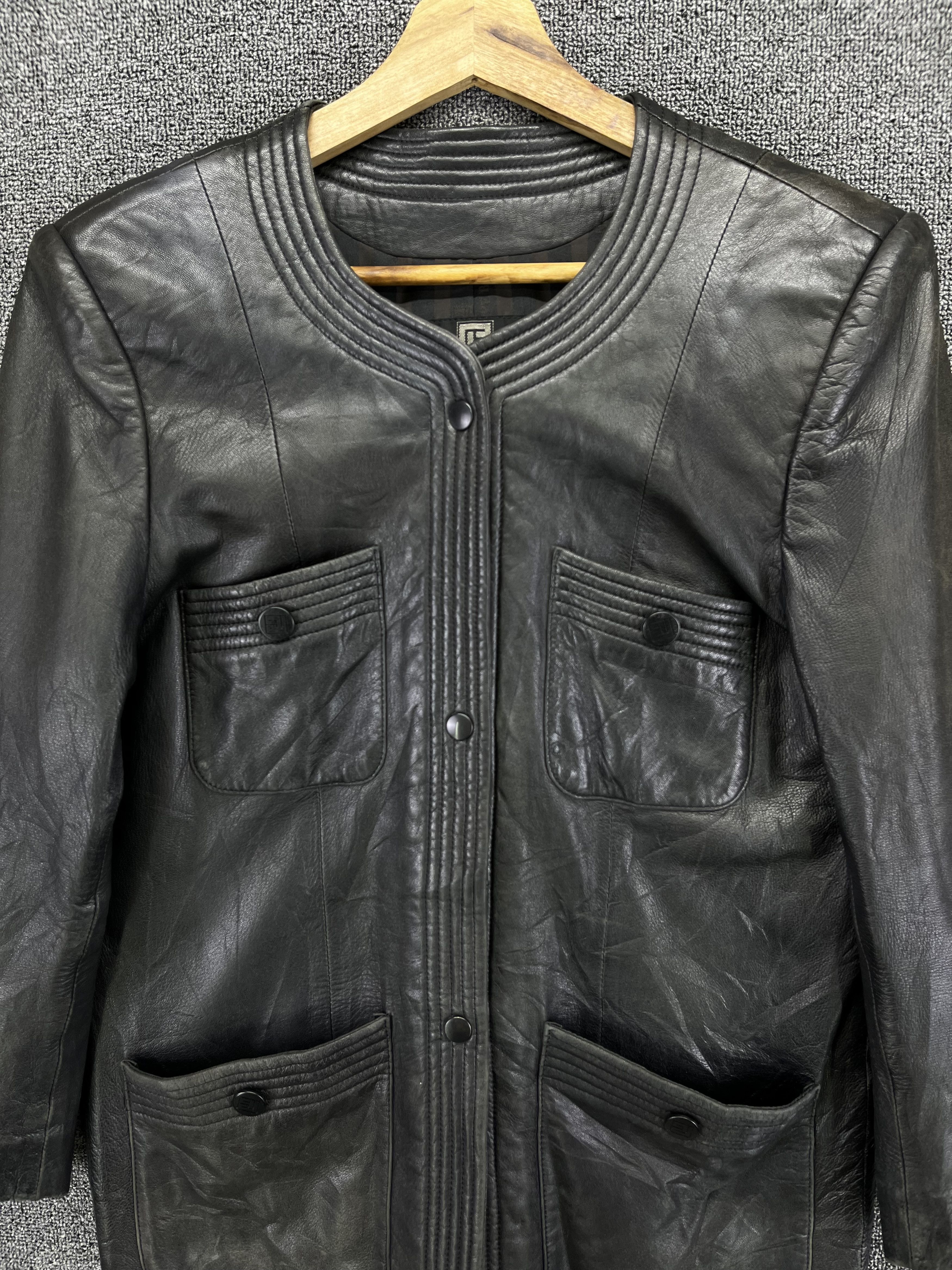 Balmain Vintage Pierre Balmain Luxury Button Up Leather Jacket Size L / US 10 / IT 46 - 6 Thumbnail