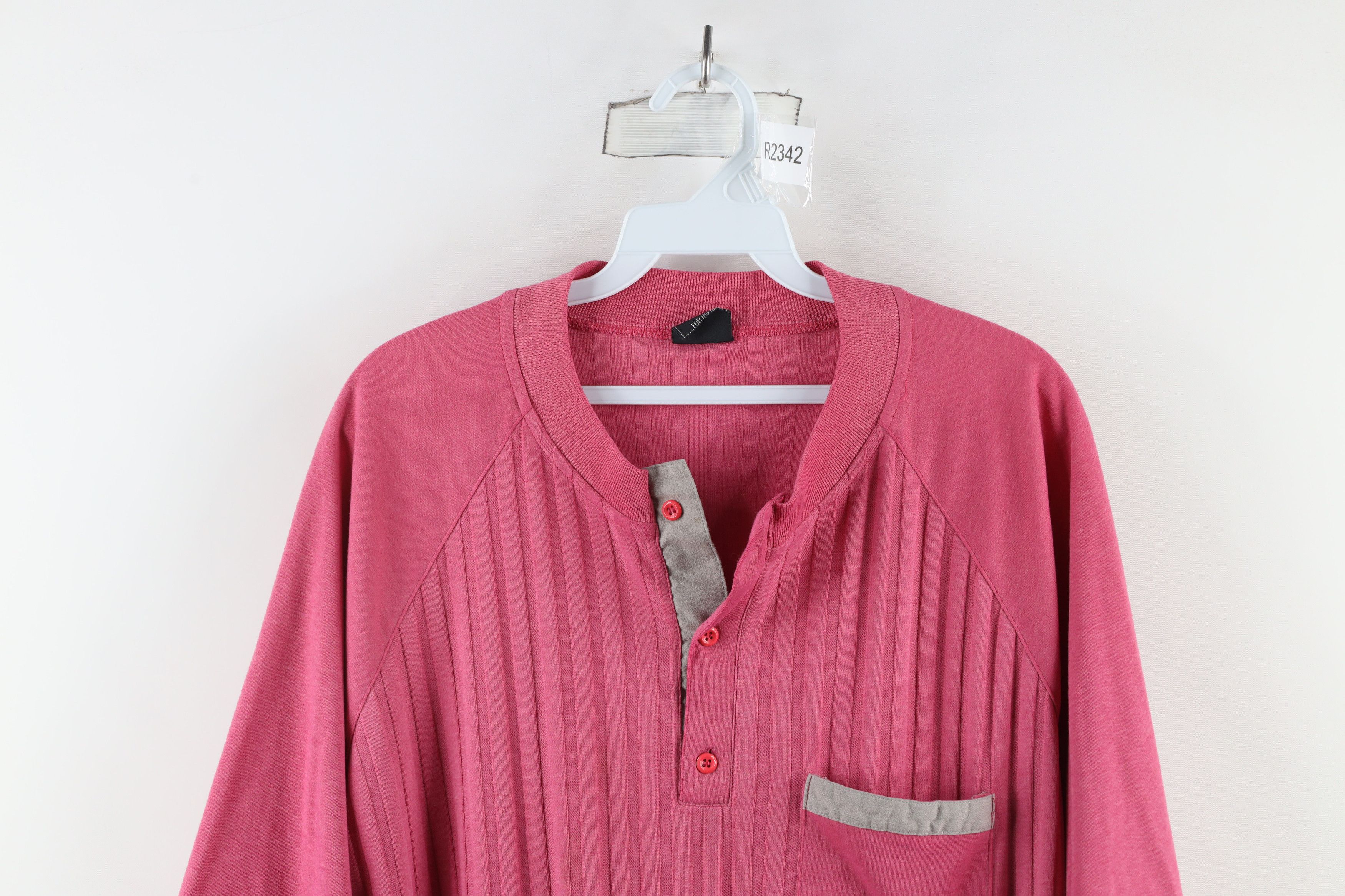 Vintage Vintage 90s Streetwear Ribbed Knit Pullover Henley T-Shirt Size US XXL / EU 58 / 5 - 2 Thumbnail