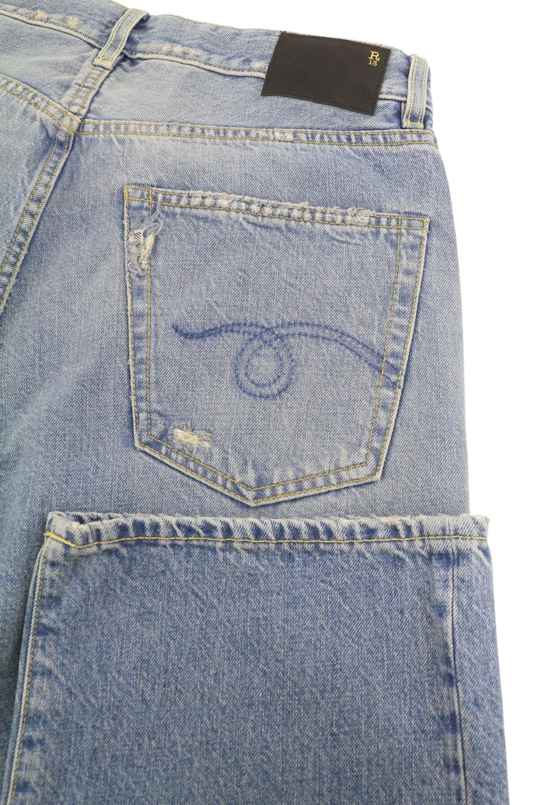R13 X-BF 27 Merrin Blue Washed Low Rise PF25 Jeans 87206 Size 27" / US 4 / IT 40 - 6 Thumbnail