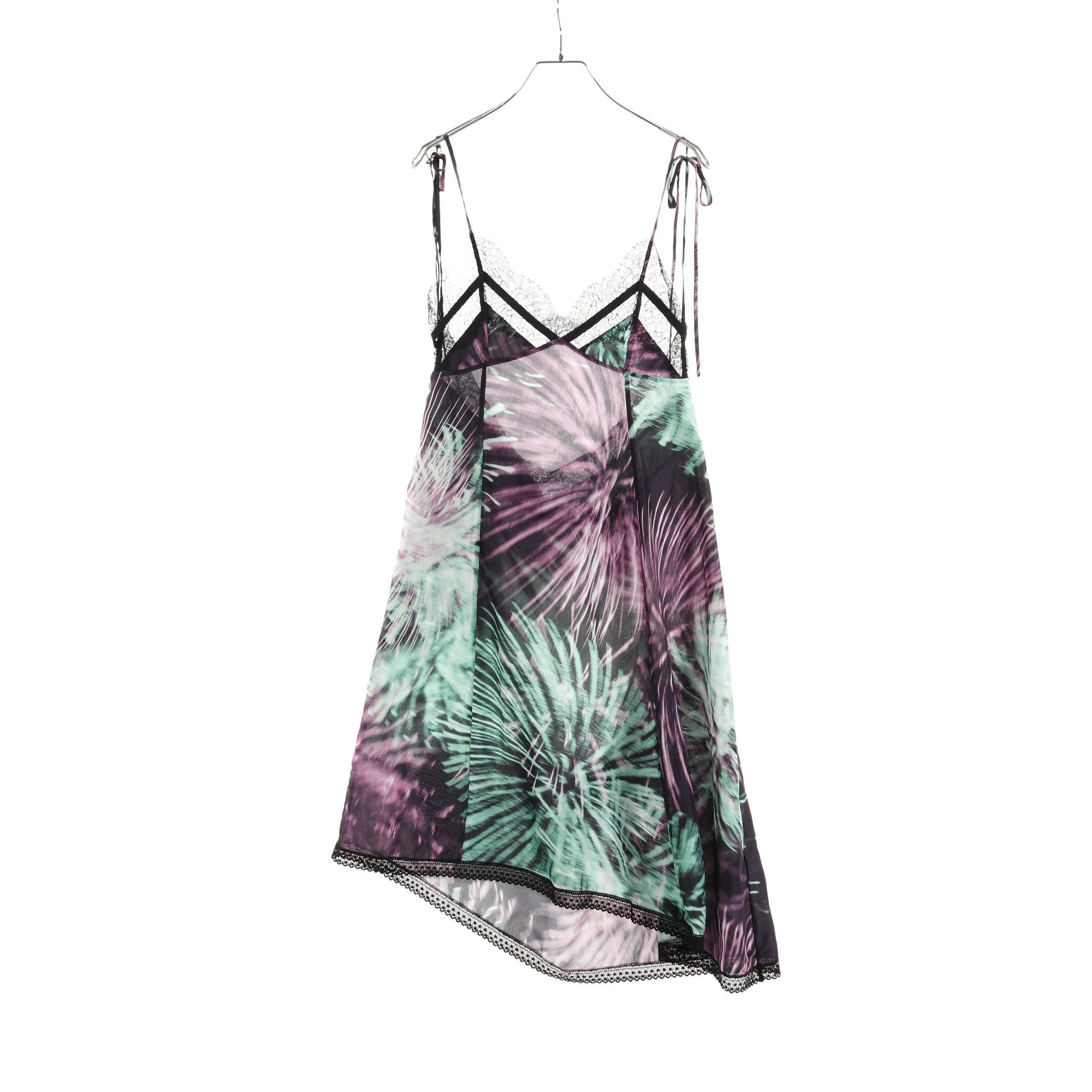 Dries Van Noten Dries Van Noten Camisole One Piece Lace Silk Black Light Green Purple Size ONE SIZE - 1 Thumbnail