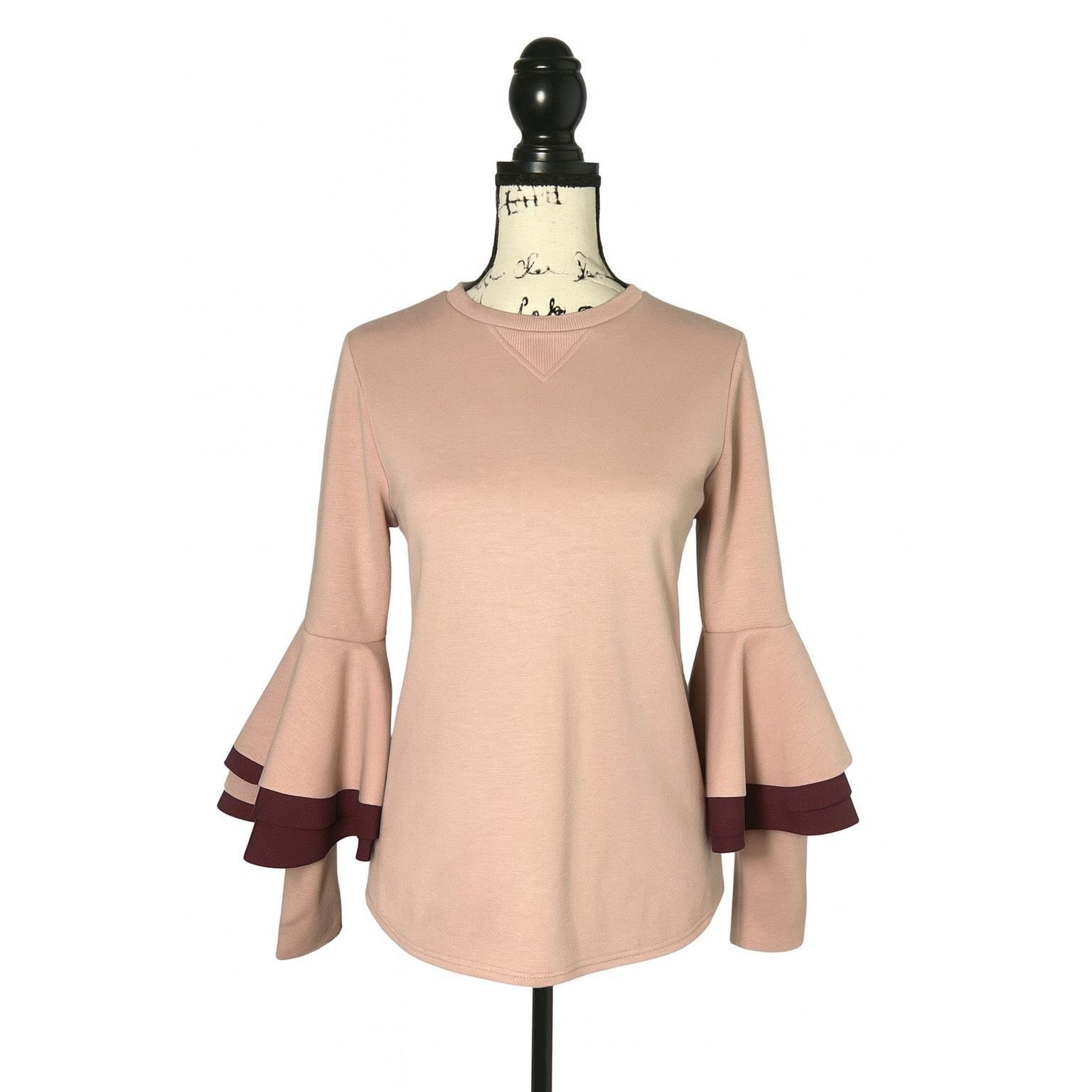 Ted Baker Ted Baker London Dusky Pink Bell Sleeve Top Sweater Size 0 S Size S / US 4 / IT 40 - 1 Thumbnail