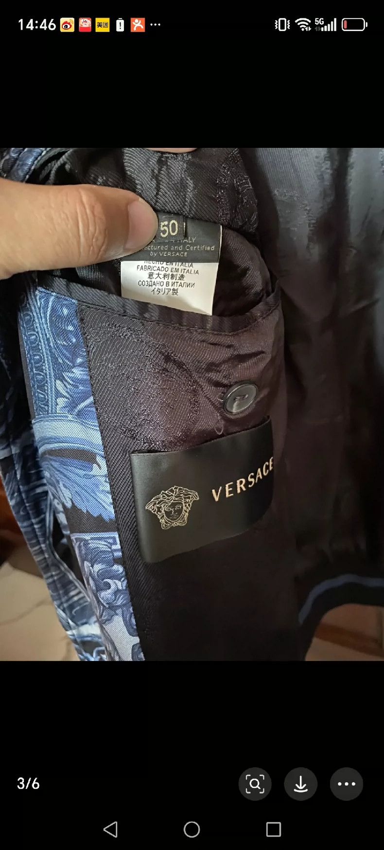 Other Versace Mulberry silk and cotton jacket Size US L / EU 52-54 / 3 - 8 Thumbnail