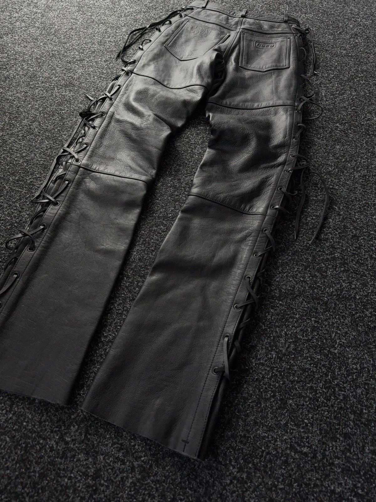 Leather Y2K Vintage Leather Pants Opium Style Alt Biker USA Rare Size 26" / US 2 / IT 38 - 11 Thumbnail