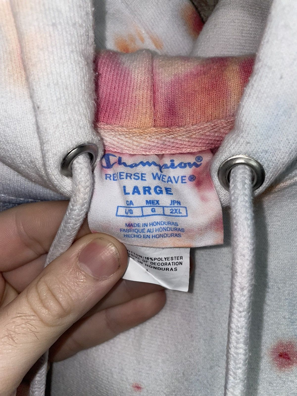 Champion Reverse Weave Sweatshirt Adult Large Tie Dye Hoodie