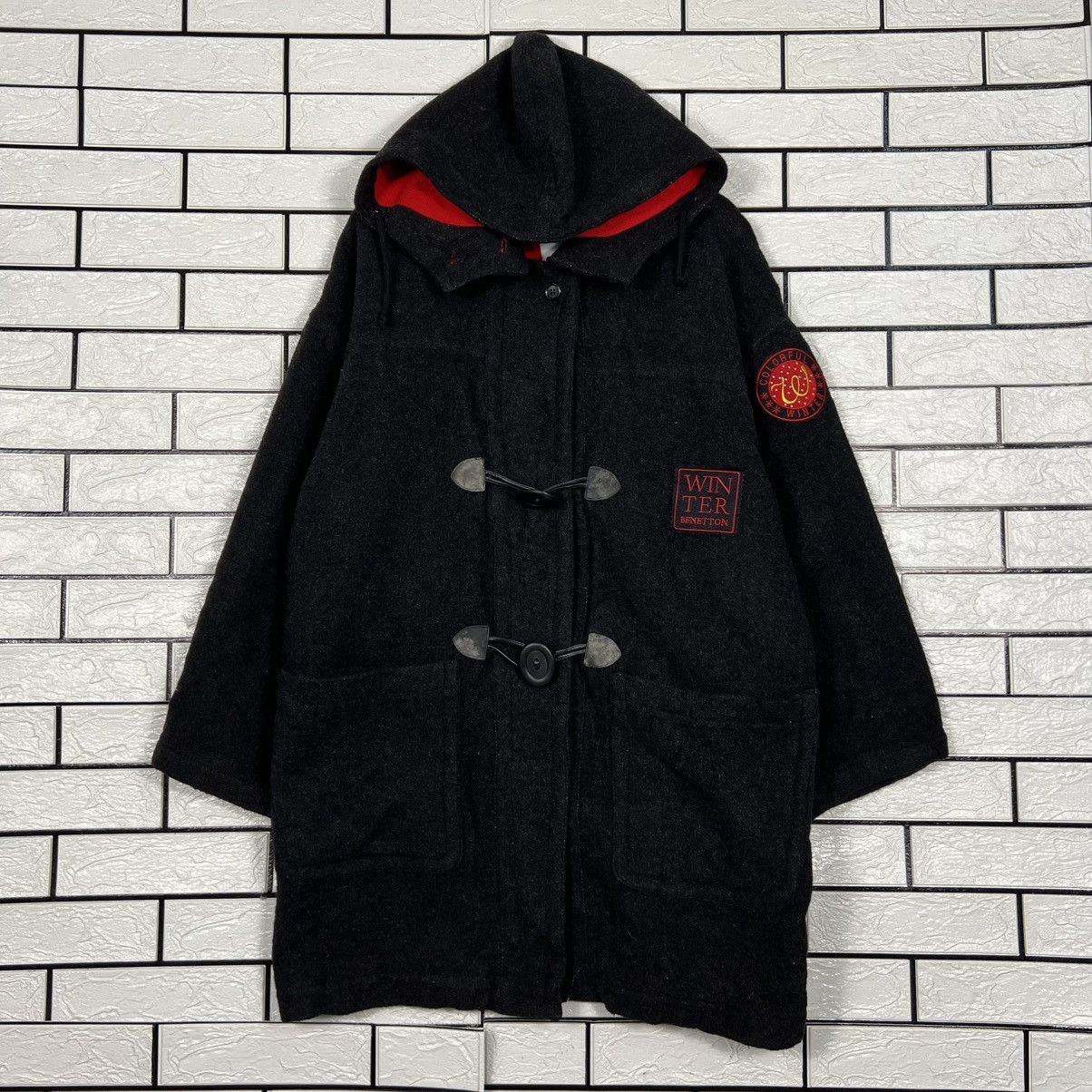United Colors Of Benetton WINTER BENETTON Red Lined Hooded Coat Jacket #4141-C189 Size US L / EU 52-54 / 3 - 1 Thumbnail