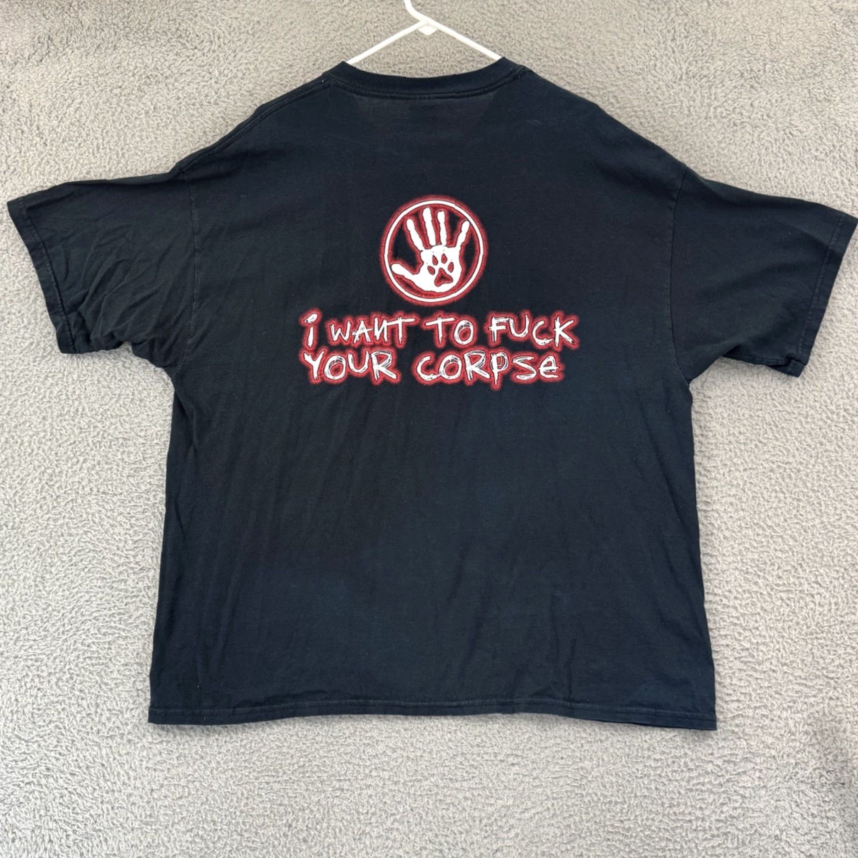 Gildan VINTAGE Bloodhound Gang Shirt Mens 2XL Black Short Sleeve Wolfpac 90s Band Tour Size US XXL / EU 58 / 5 - 7 Thumbnail