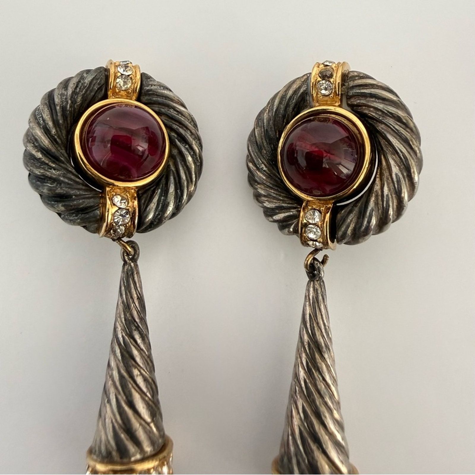 Givenchy Givenchy Faux Sapphire Ruby & Crystal Clip On Earrings Size ONE SIZE - 2 Thumbnail