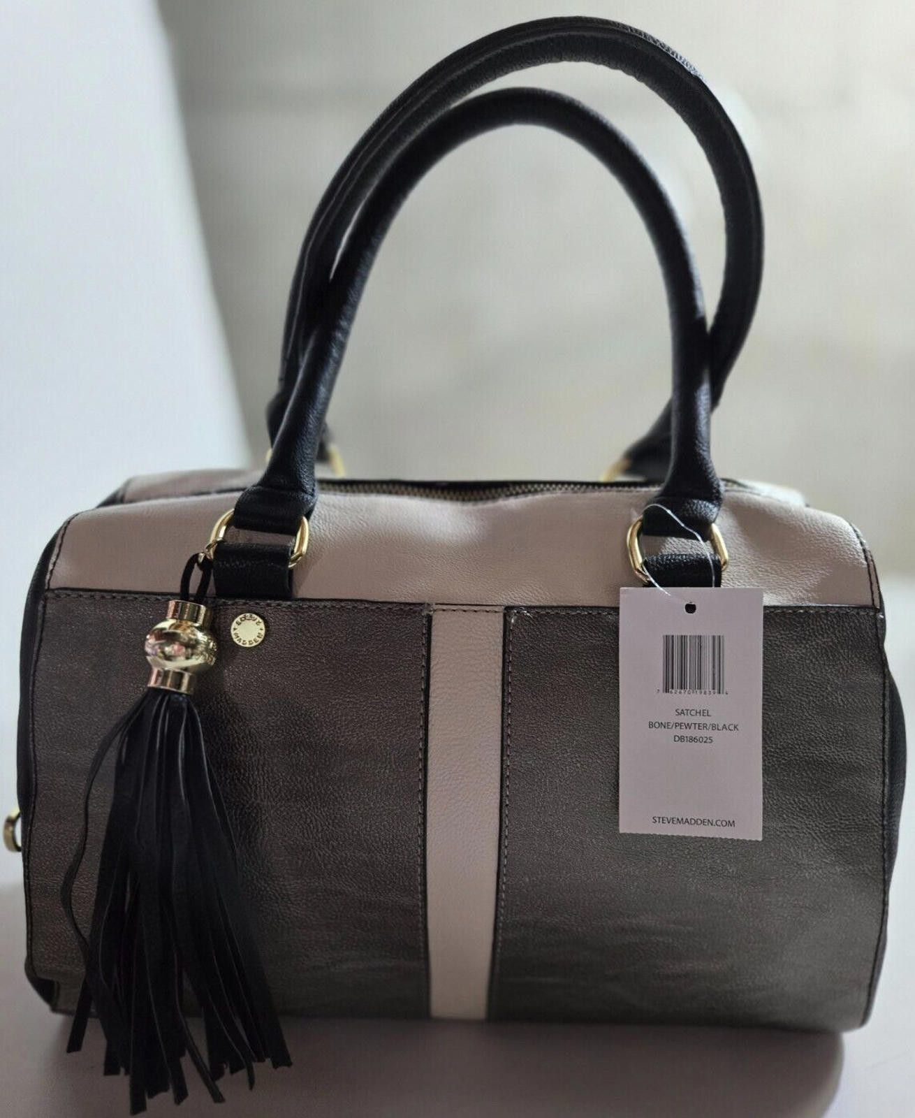 Steve Madden Purse Handbag Satchel Crossbody Strap NWT in Grey, Women's