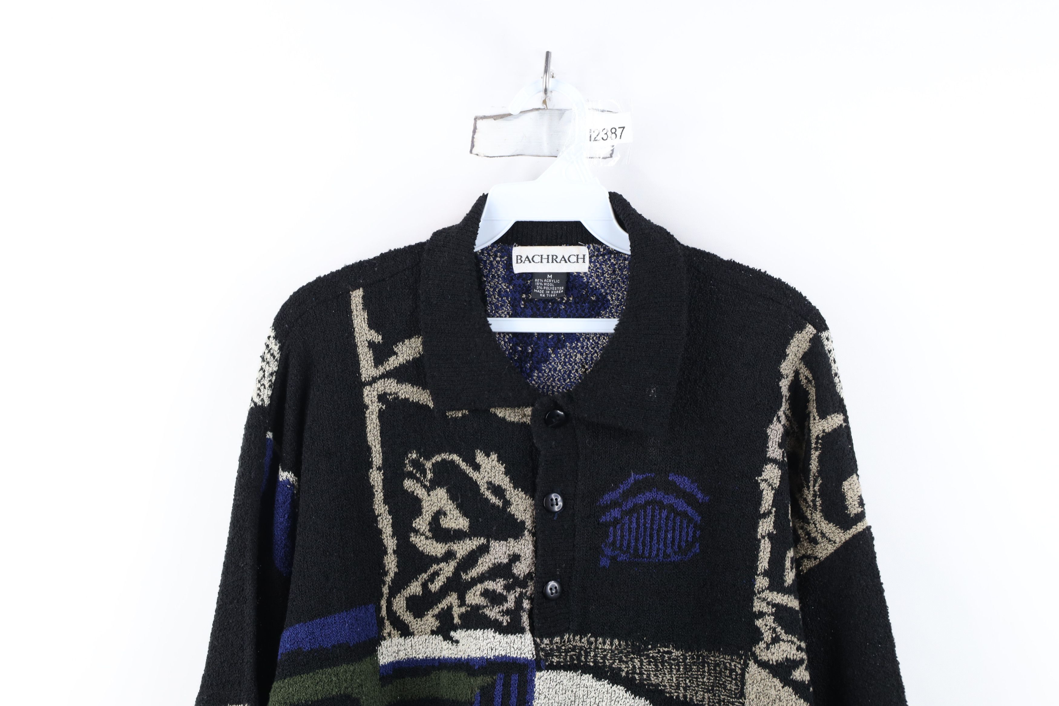 Vintage Vintage 90s Streetwear Terry Cloth Knit Collared Sweater Size US M / EU 48-50 / 2 - 2 Thumbnail