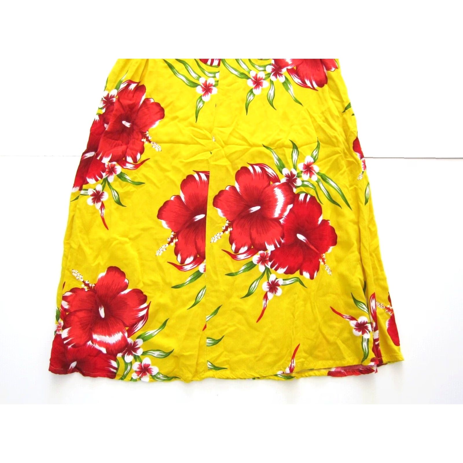 ALOHAS VTG Aloha Fashion Hawaiian Floral Sleeveless Tank Dress Large Yellow Red Green Size L / US 10 / IT 46 - 6 Thumbnail
