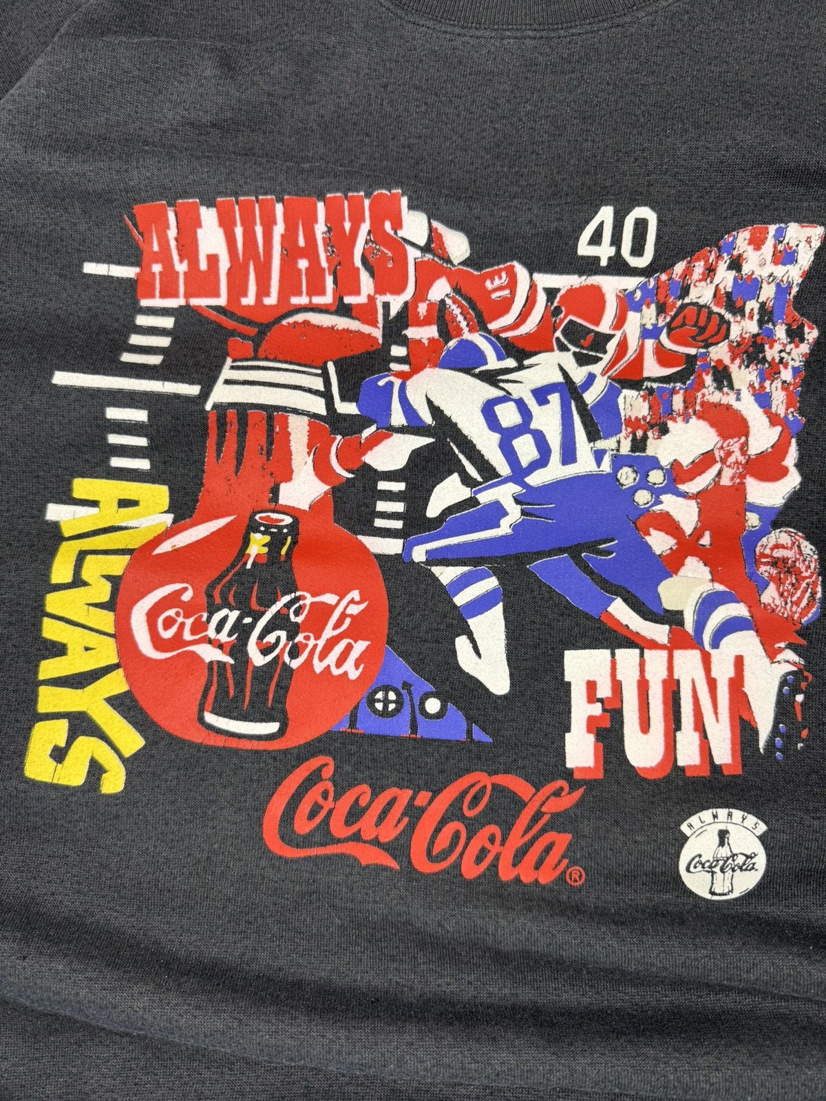 Coca Cola Vintage 80s Coca Cola american football sweatshirt faded Size US L / EU 52-54 / 3 - 5 Thumbnail