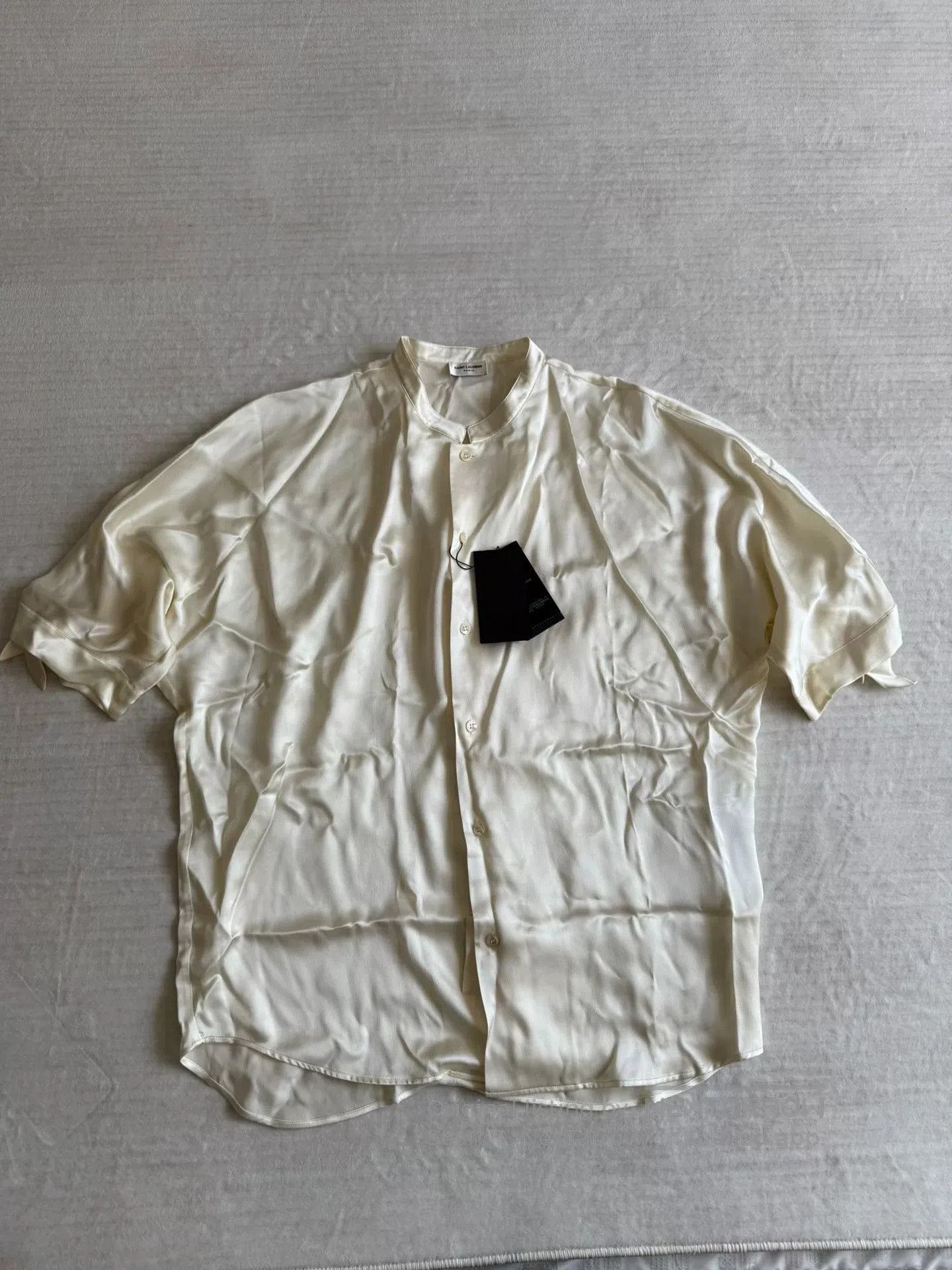 Yves Saint Laurent Silk Satin Shirt with Bow Detail. Size M / US 6-8 / IT 42-44 - 1 Thumbnail