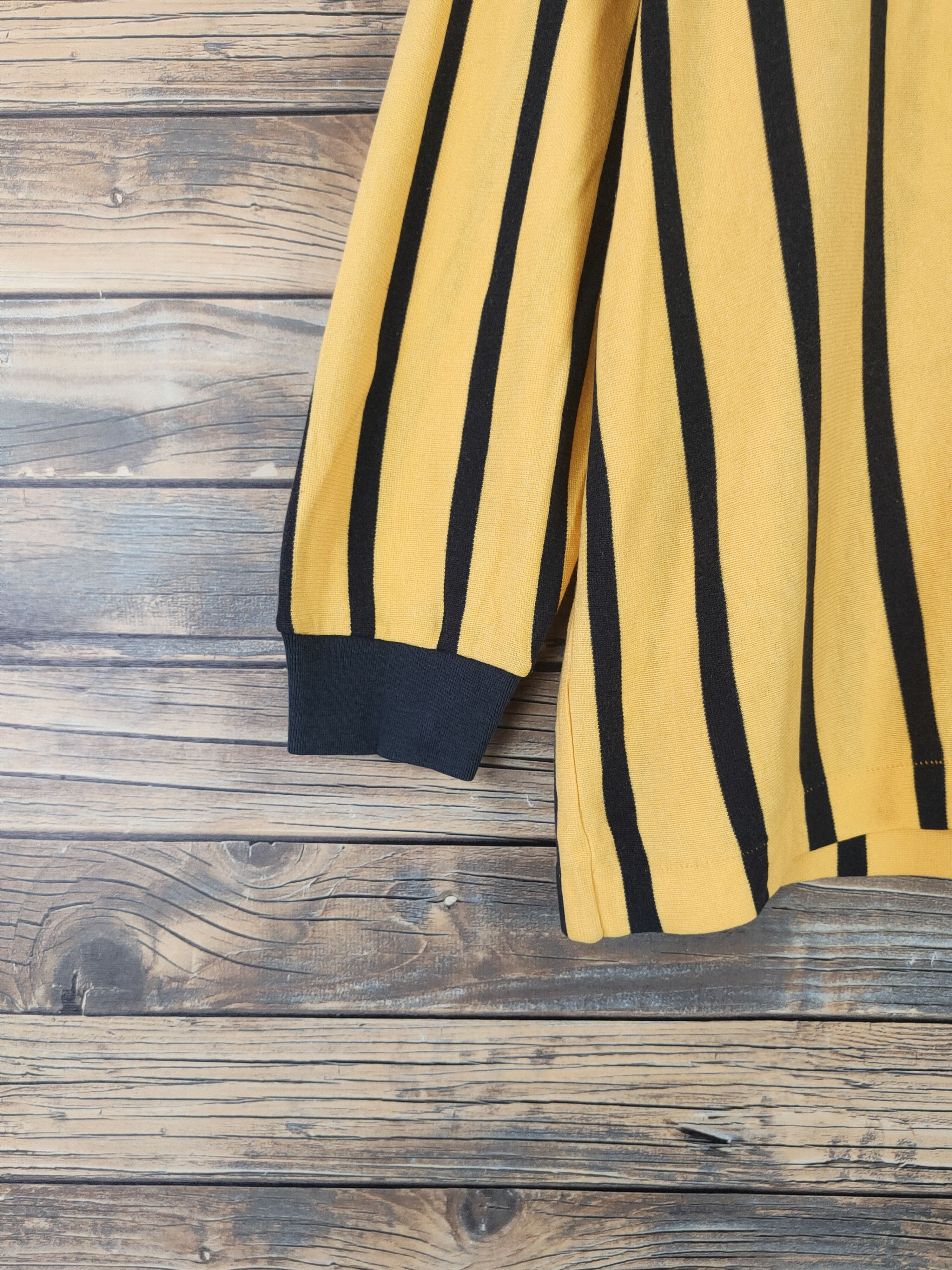 Asics DL Asics Yellow Black Stripe vintage japan jersey #612 Size US L / EU 52-54 / 3 - 5 Thumbnail