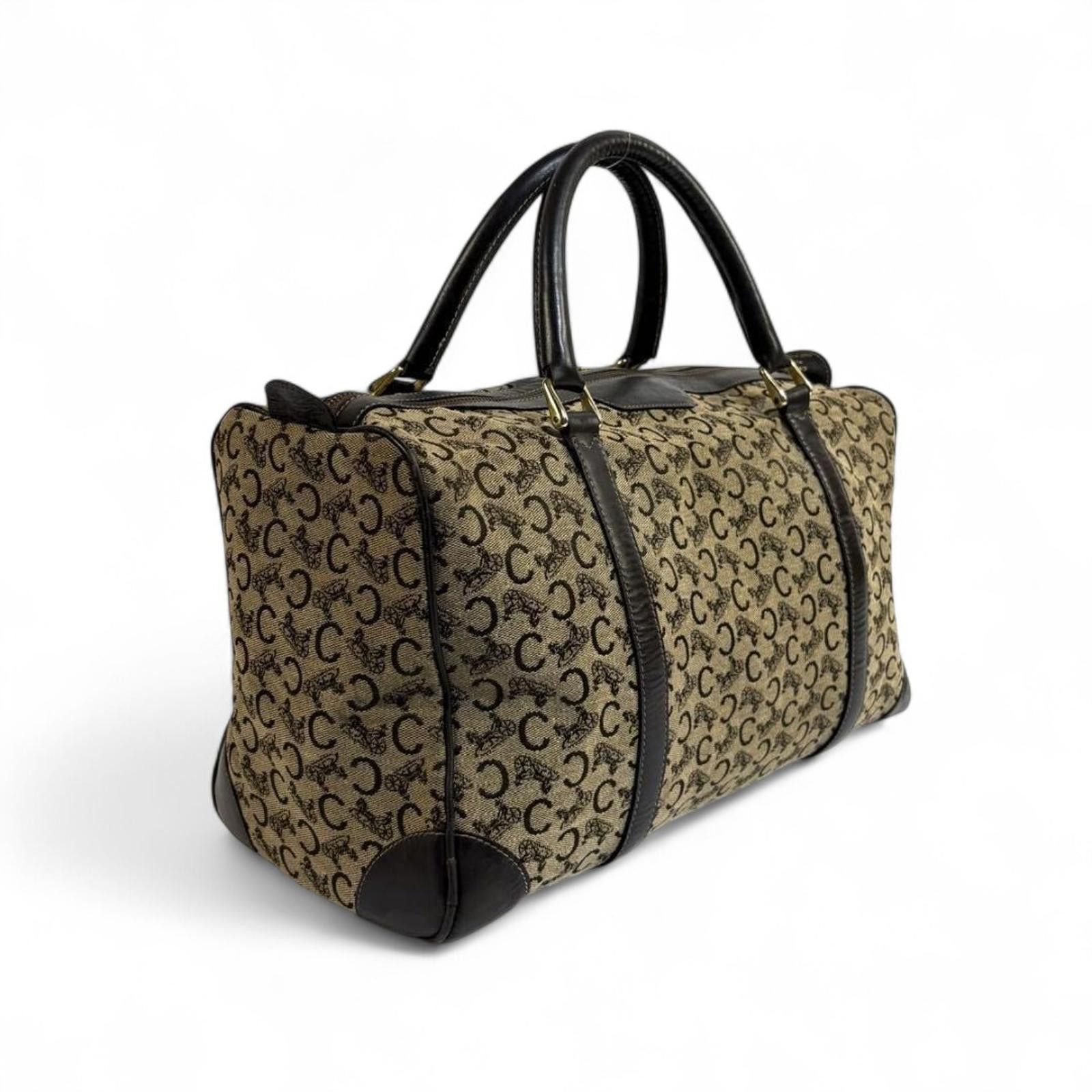 Celine Celine - Vintage Monogram Canvas Handbag with Black Leather Size ONE SIZE - 5 Thumbnail