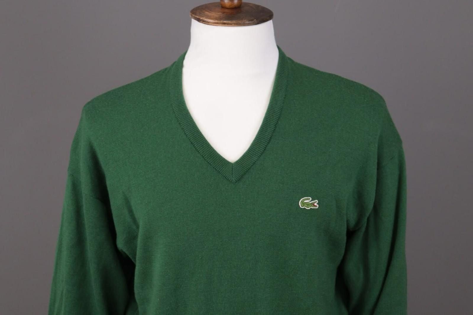 Lacoste Lacoste Green V-Neck Wool Jumper Sweater Size 7 / XXL Size US M / EU 48-50 / 2 - 2 Thumbnail