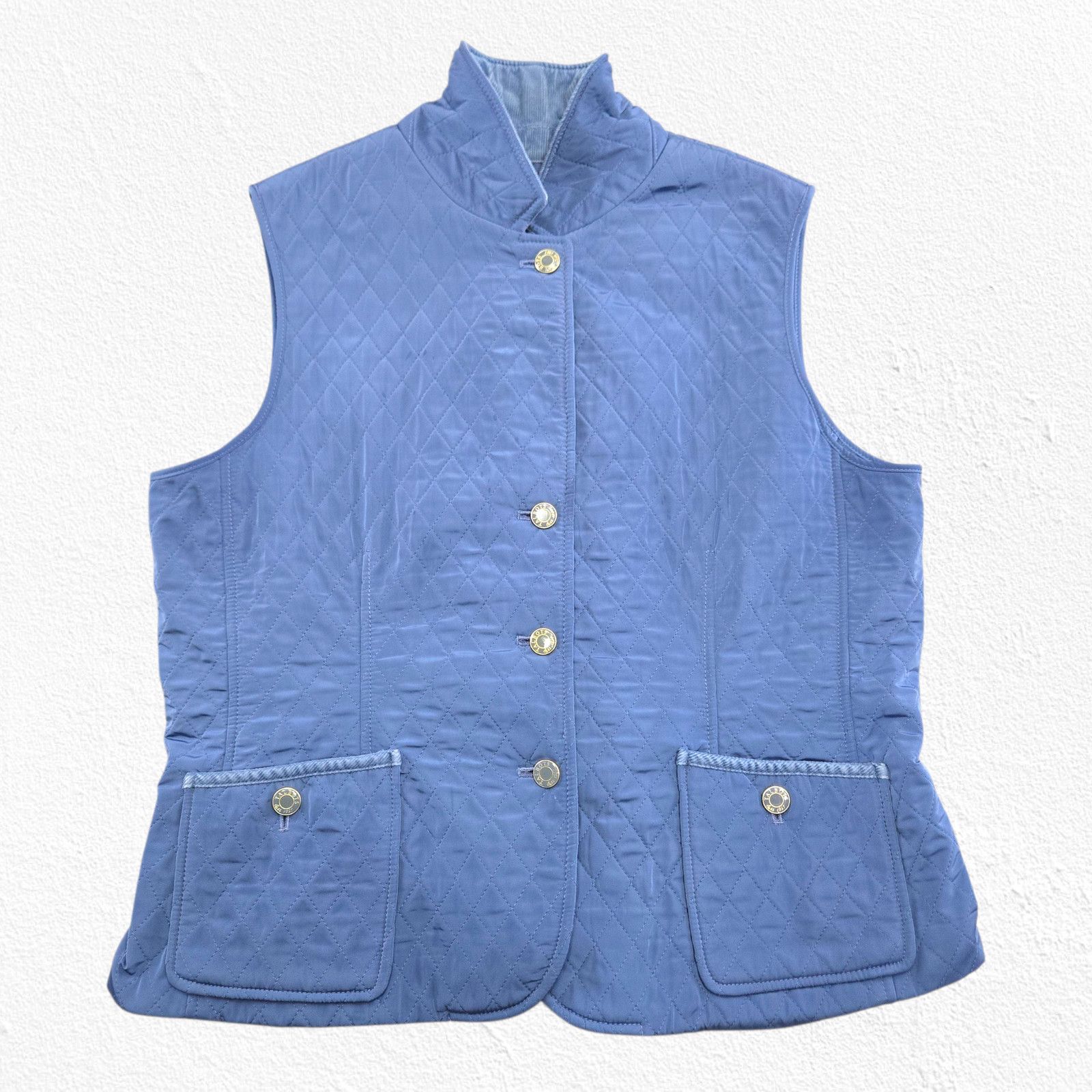 Other Talbots Blue Quilted Fleece-Lined Vest Size Large Petite Size L / US 10 / IT 46 - 2 Thumbnail