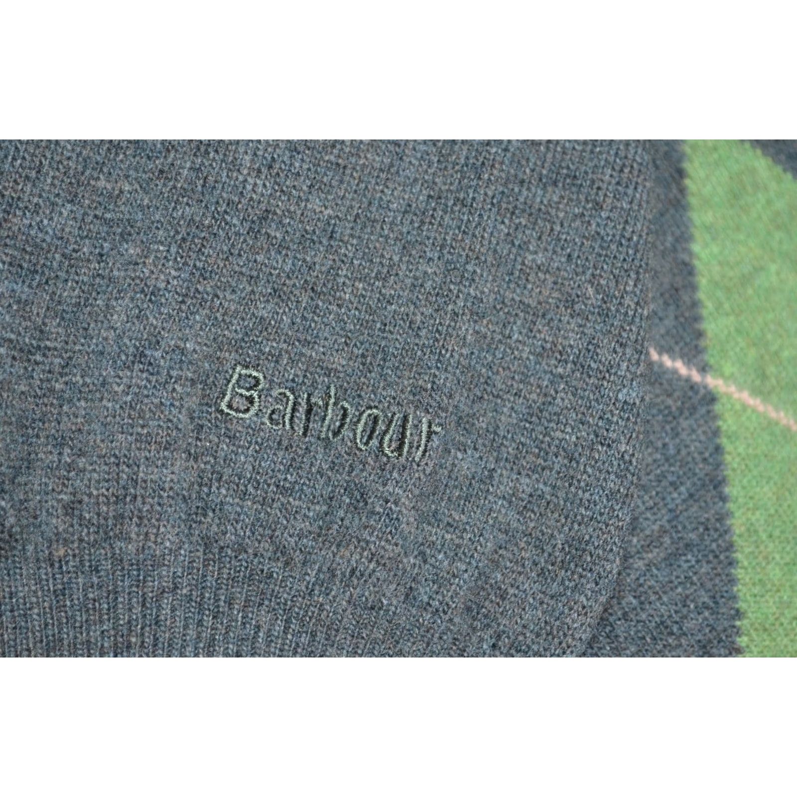 Barbour Barbour Men’s Argyle Crew Neck Pure Wool Sweater Made in Scotland Size L Green Pullover Jumper Knit_Sweater Mens Regular Wool Crew Neck Size US L / EU 52-54 / 3 - 5 Thumbnail