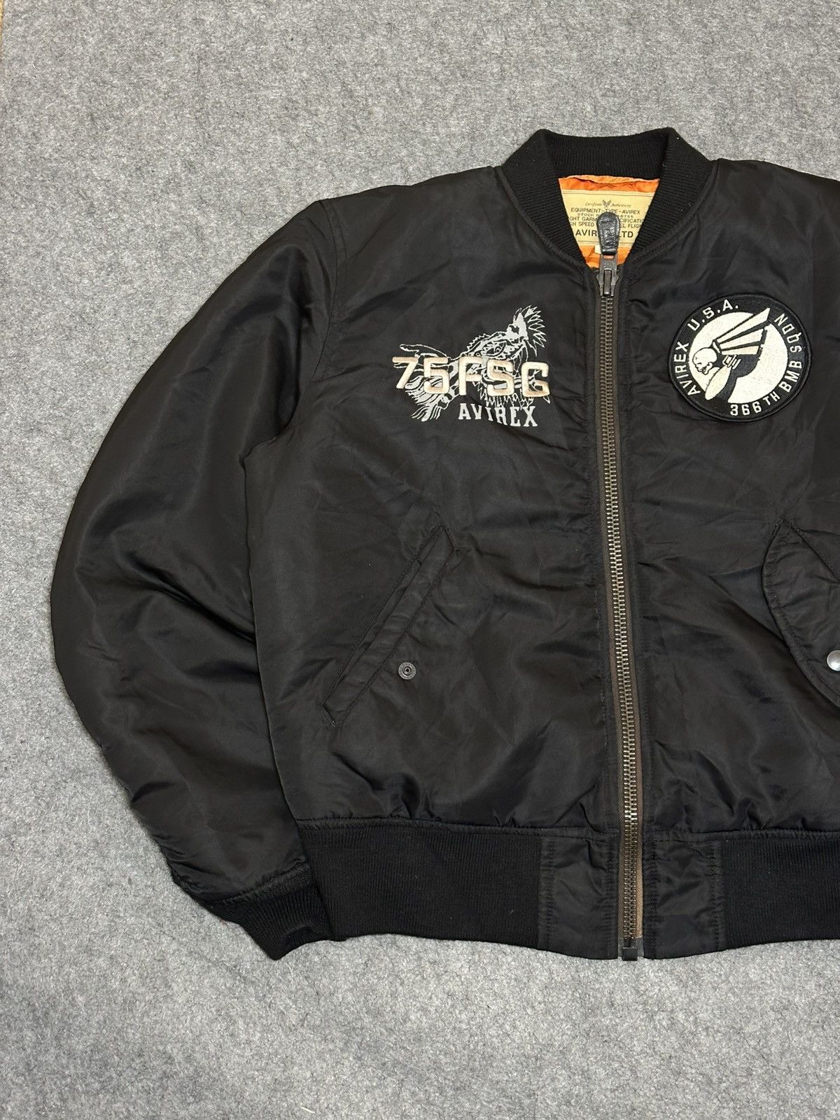 Avirex Avirex 75th FSG MA-1 Flight Jacket in black. Size US S / EU 44-46 / 1 - 2 Thumbnail