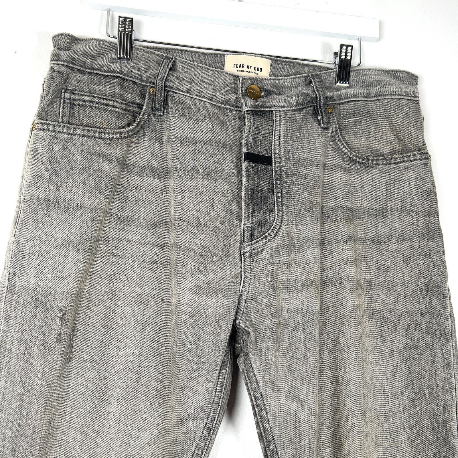 Fear of God Fear of God 6th Collection Leather Tab Denim Jeans Size US 34 / EU 50 - 2 Thumbnail