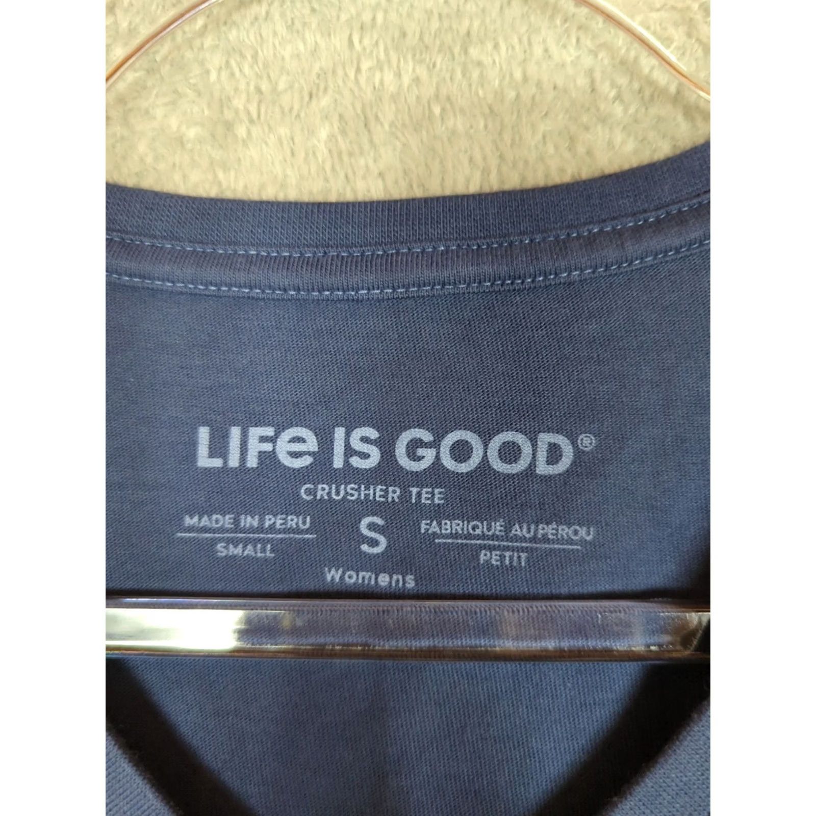 Life is Good Life is Good Quarantini Women's T-Shirt V-Neck Blue S NWT Jersey 100% Cotton Casual Short Sleeve Covid Martini Quarantine Women’s Compatible Shirt Size 28" / US 6 / IT 42 - 2 Thumbnail
