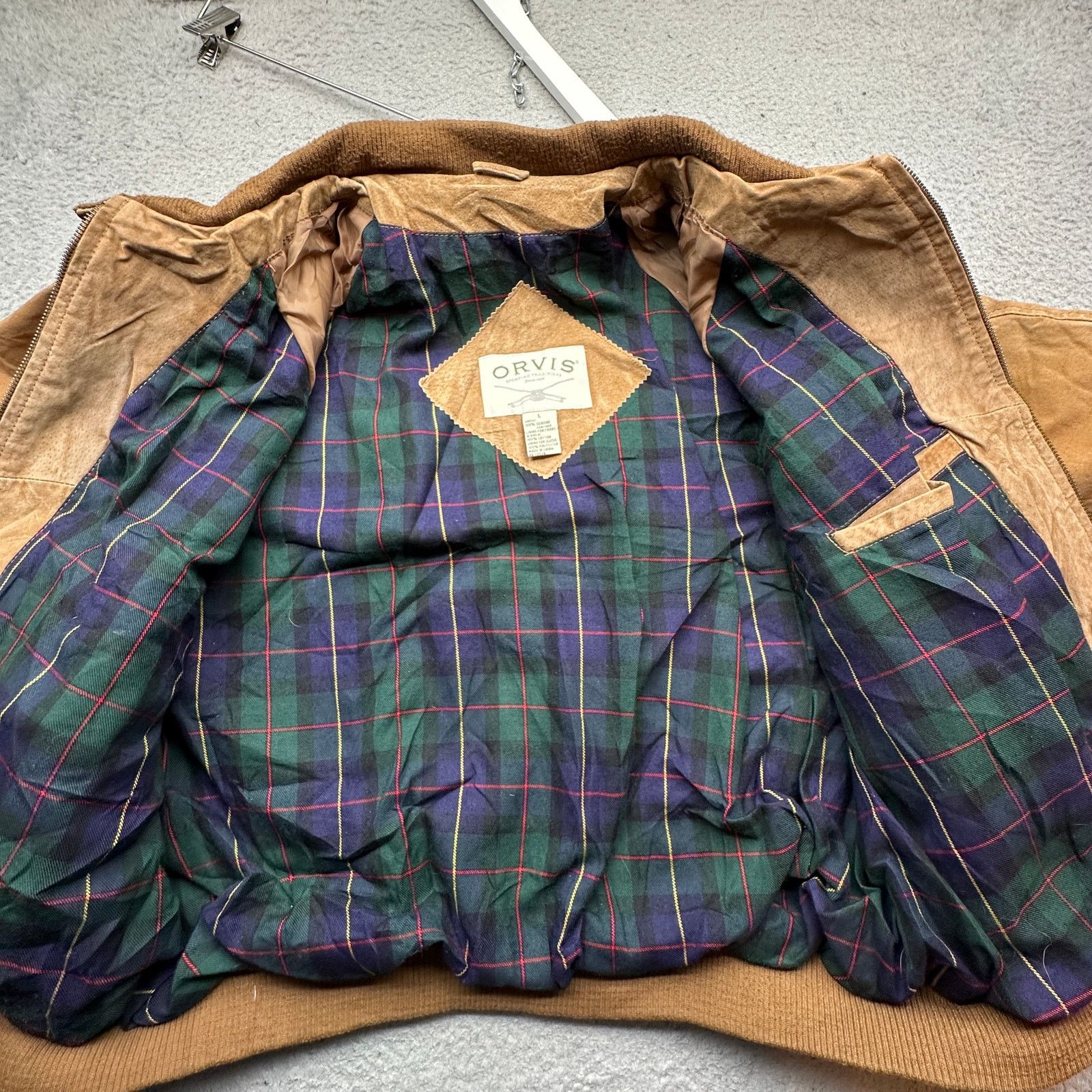 Orvis Orvis Suede Bomber Western Plaid Cotton Lined Jacket Large Size US L / EU 52-54 / 3 - 8 Thumbnail