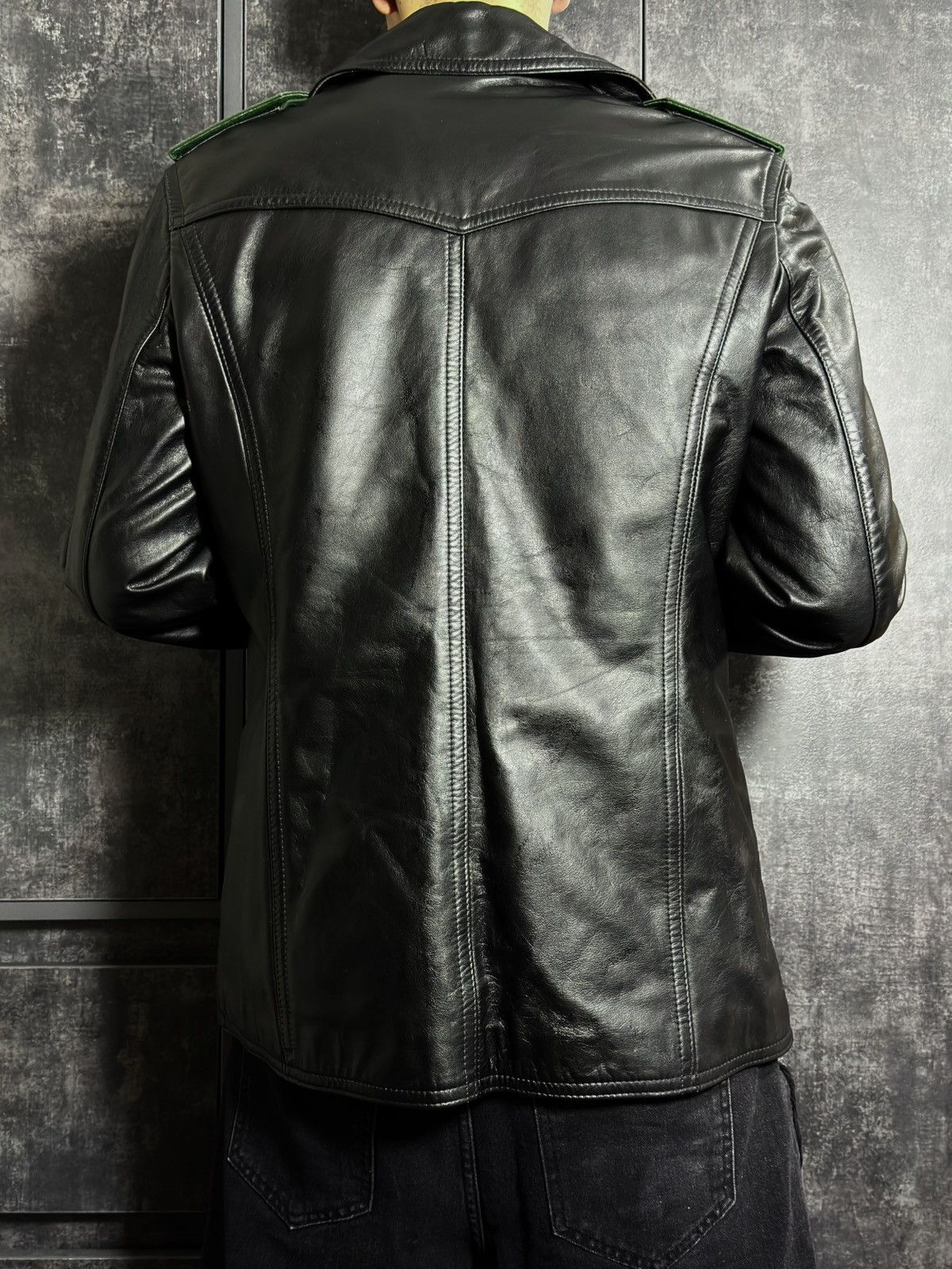 Vintage Crazy Vintage 80s Polizei Leather Jacket Schott Hussar Raf Size US L / EU 52-54 / 3 - 7 Thumbnail