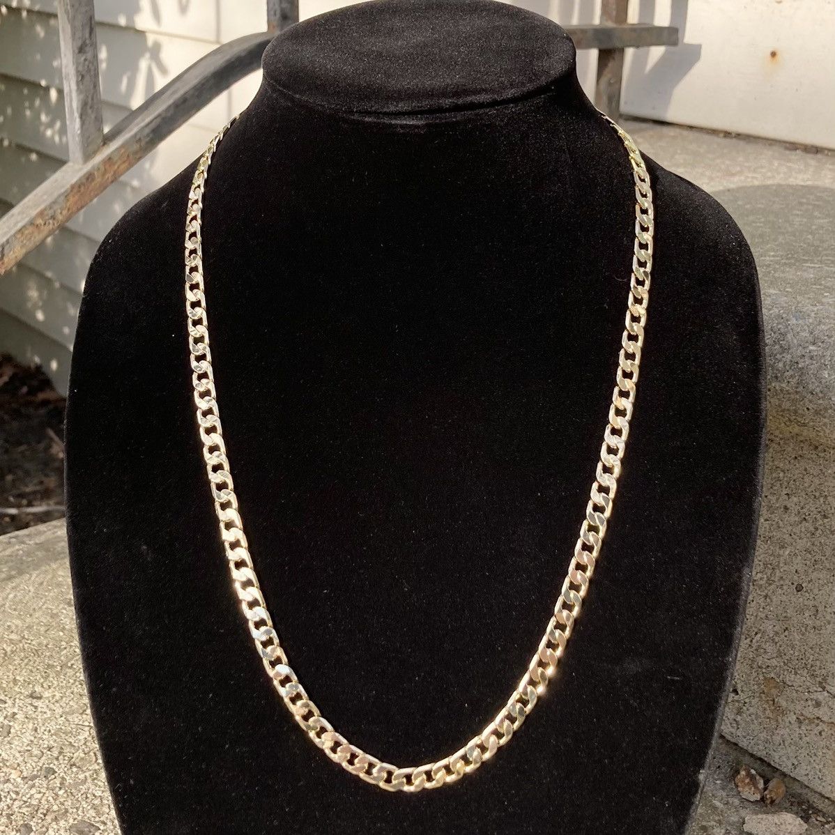 Jewelry Gold Chain Square Cuban Link Necklace 24in 6mm Size ONE SIZE - 5 Thumbnail