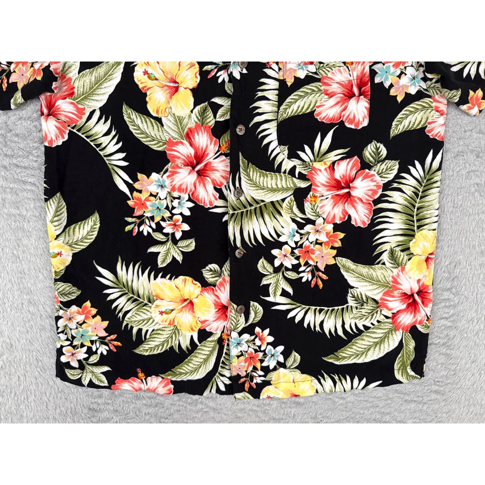 George George Hawaiian Shirt Mens M Black Floral Palm Leaf Button-Up Size US M / EU 48-50 / 2 - 5 Thumbnail