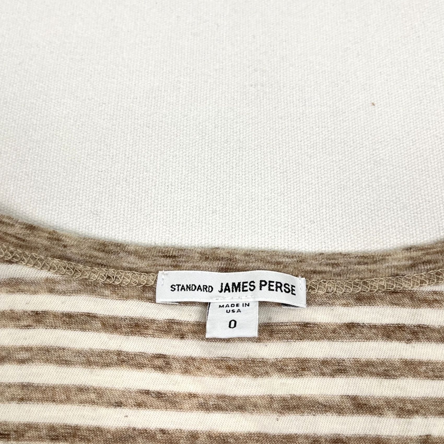James Perse James Perse Blouse Womens XS Brown Striped Contrast Scoop Knit 3/4 Sleeve Casual Workwear Mens? Size XS / US 0-2 / IT 36-38 - 2 Thumbnail