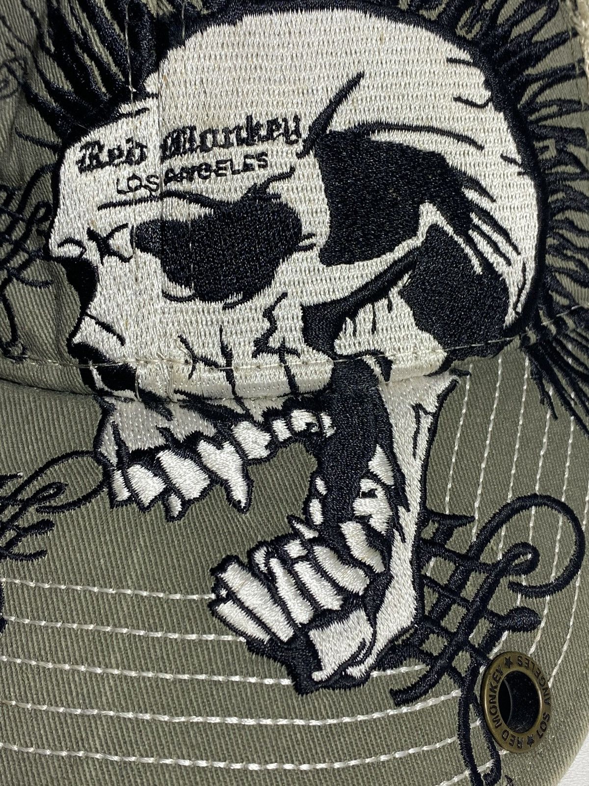 Other 🔥 RED MONKEY SKULL TRUCKER HAT VINTAGE LOS ANGELES VIBES Size ONE SIZE - 4 Thumbnail