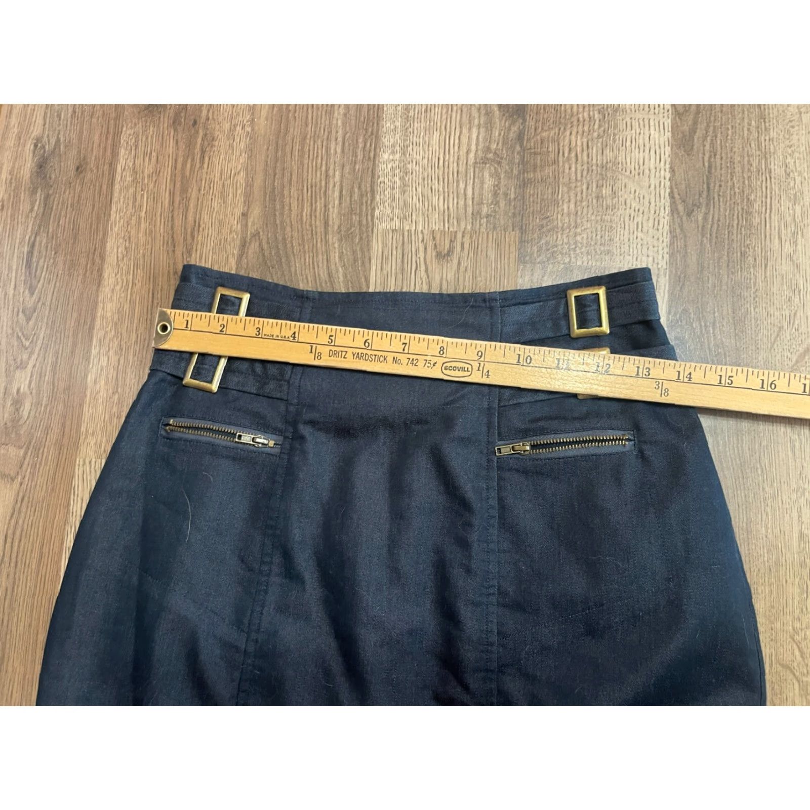 Worthington Worthington Skirt Women's 4 Black Zip Up Pockets Pencil Knee Length Sit Up to 200 Characters Size 27" / US 4 / IT 40 - 6 Thumbnail