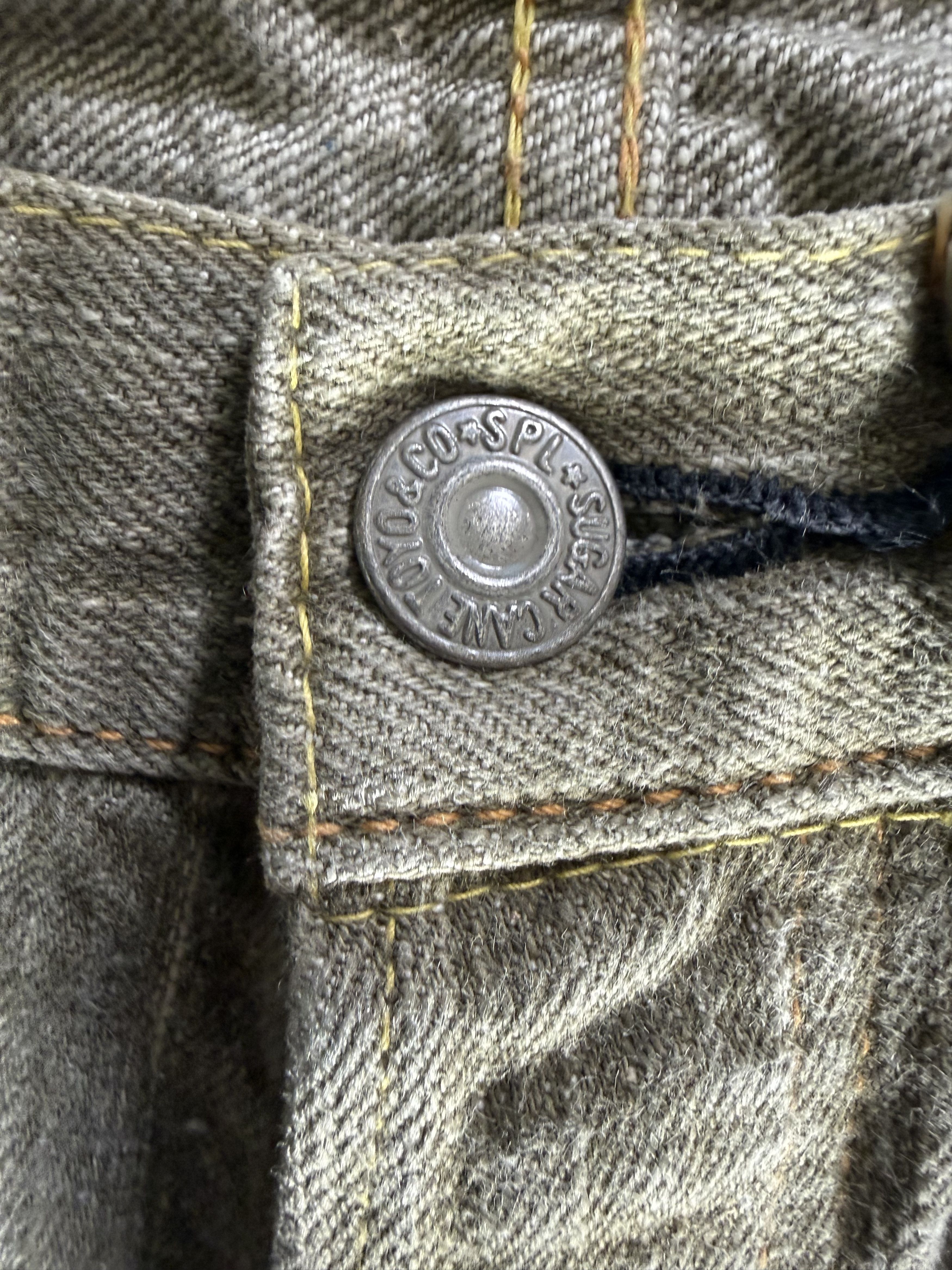 Sugar Cane Rare Sugar Cane Okinawa Kakishibu Dye - Grey/Green Selvedge Size US 30 / EU 46 - 5 Thumbnail