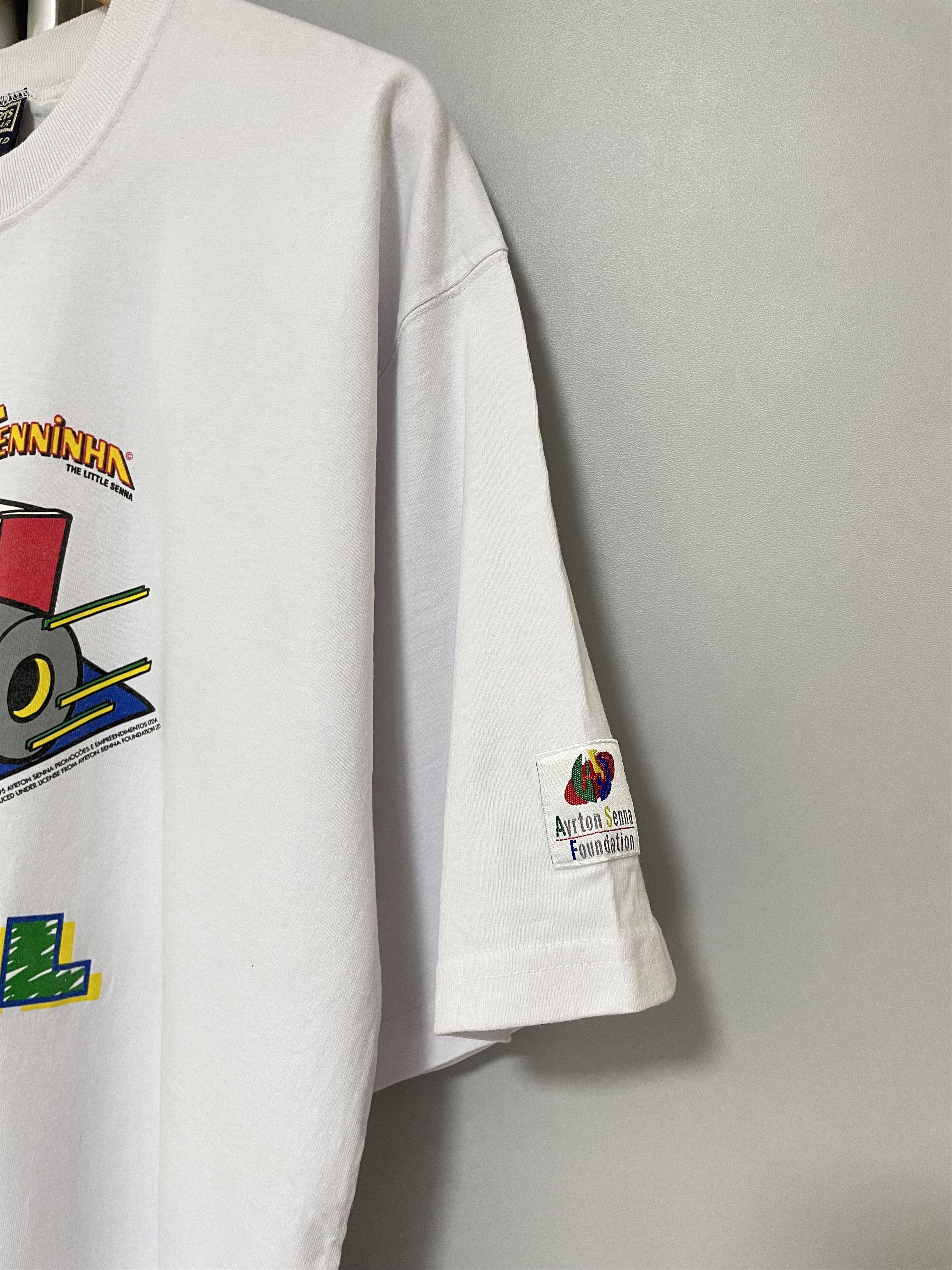 Formula 1 SENNINHA BRASIL F1 Ayrton Senna 1995 Vintage T-Shirt Tee Size US XL / EU 56 / 4 - 8 Thumbnail