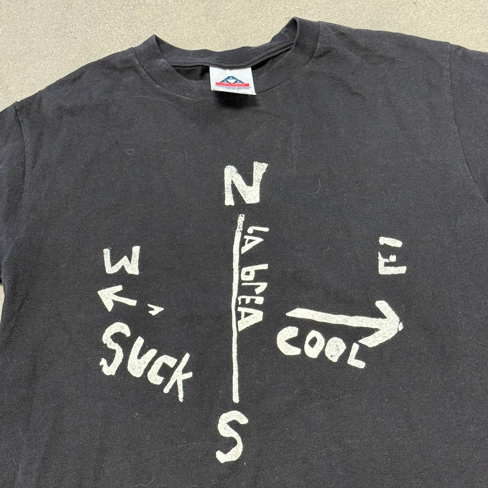 Vintage Vtg Los Angeles La Brea Street East Cool West Sucks Small Size US S / EU 44-46 / 1 - 2 Thumbnail