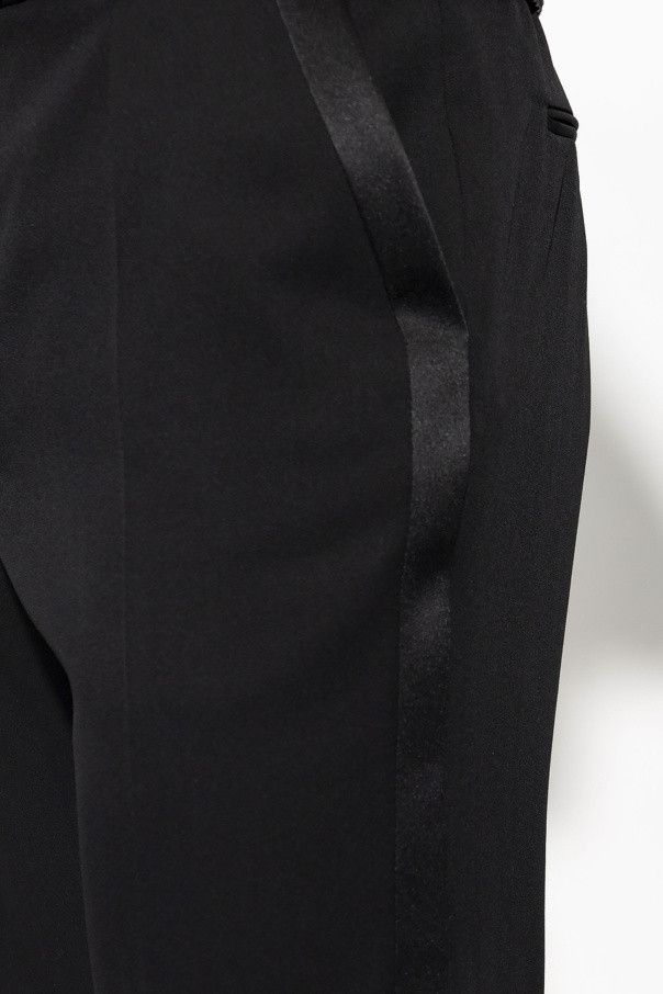 Saint Laurent Paris o1s1wg111124 737998 Tuxedo Trousers Grain de Poudre in Black Size US 36 / EU 52 - 5 Thumbnail