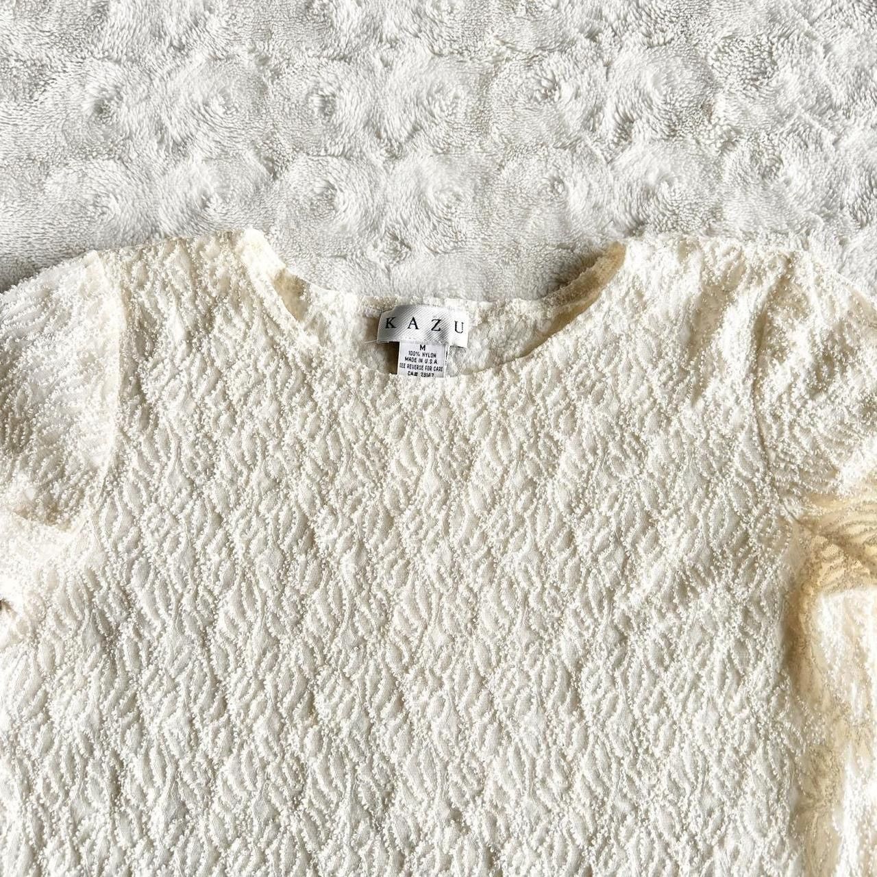 Other Vintage Textured Shirt Tee Womens Ivory Kazu Angelic Fairy Size M / US 6-8 / IT 42-44 - 3 Thumbnail